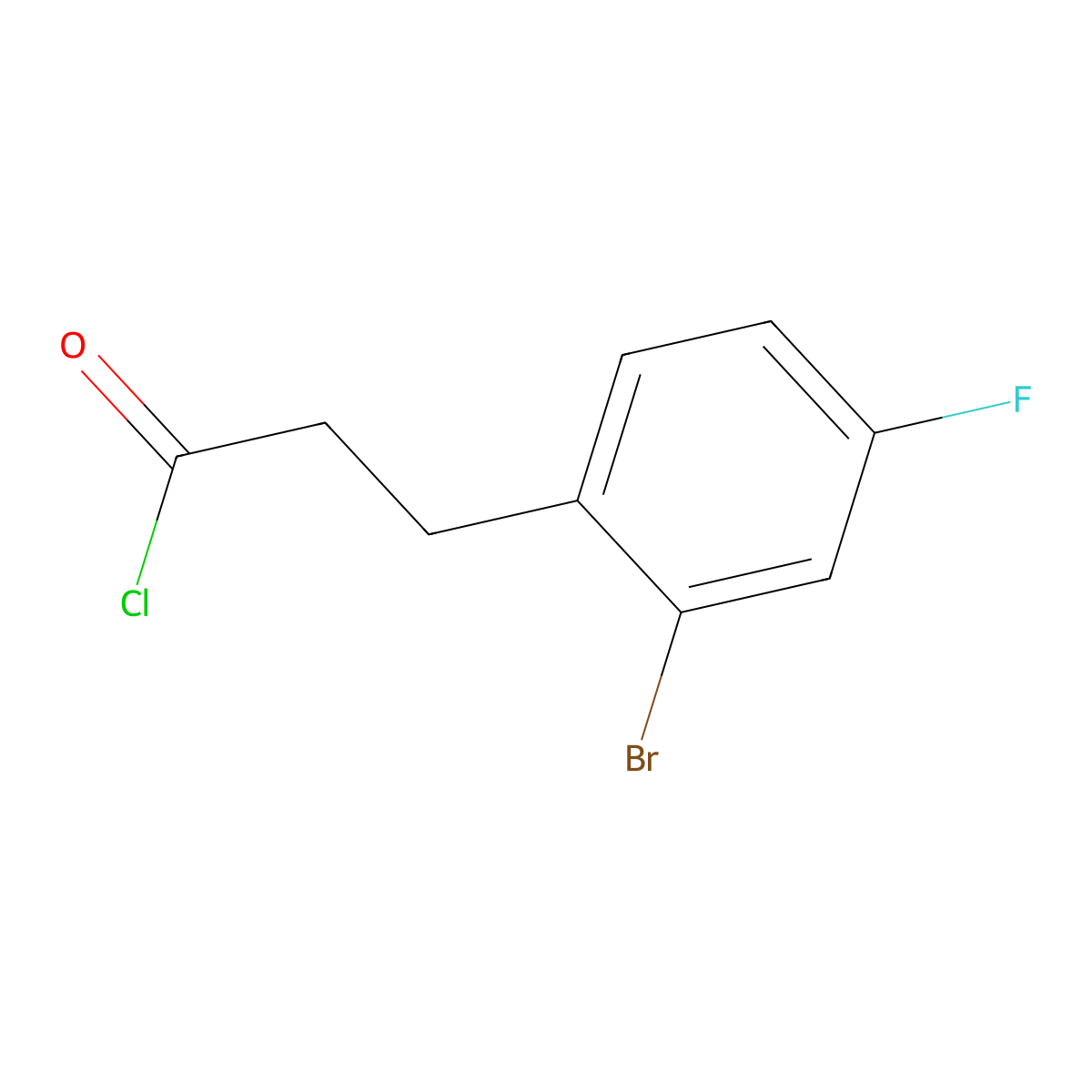 3-(2-Bromo-4-fluorophenyl)propanoyl chloride molecular structure, CAS 2375271-19-3