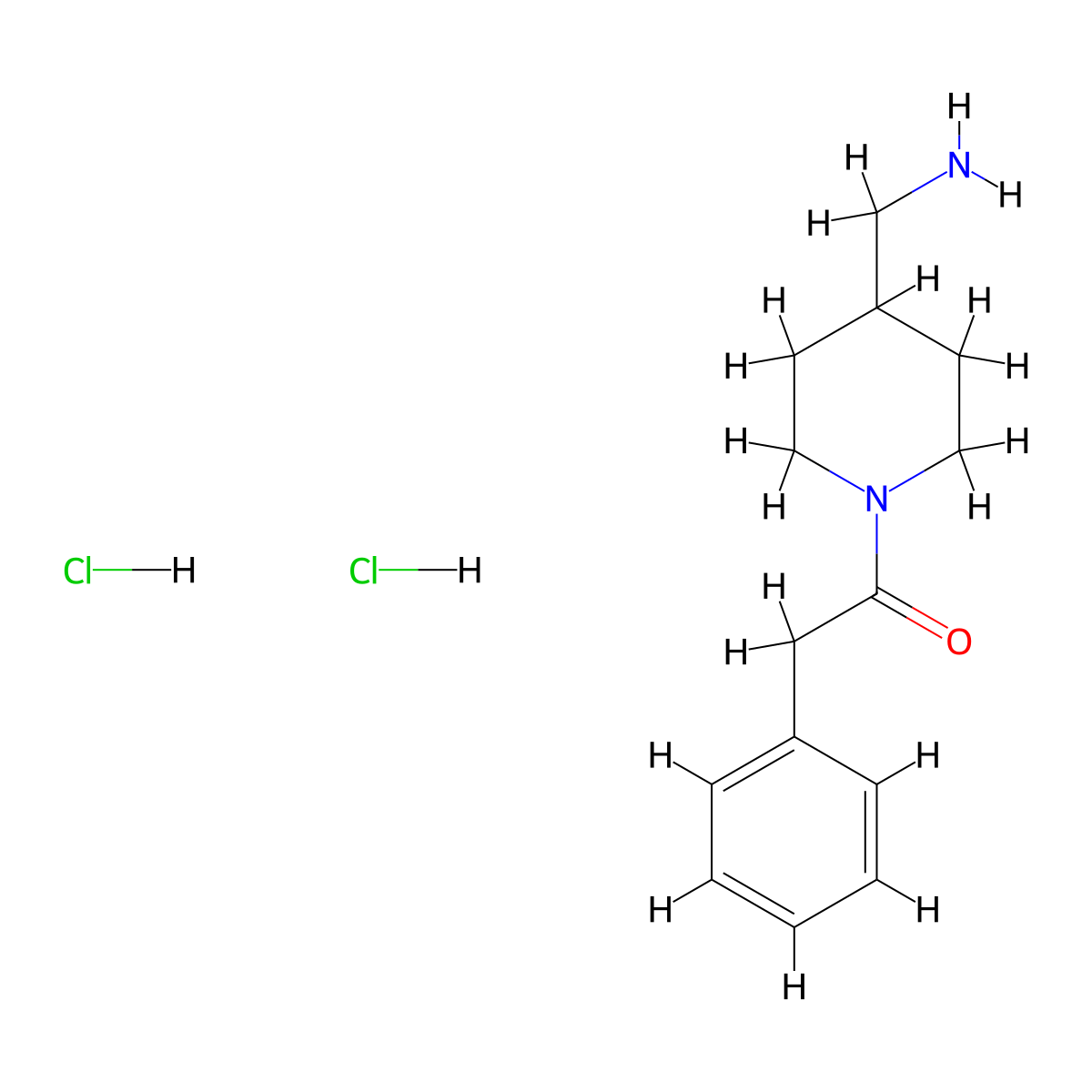 1-[4-(Aminomethyl)piperidin-1-yl]-2-phenylethan-1-one dihydrochloride molecular structure, CAS 2375271-22-8