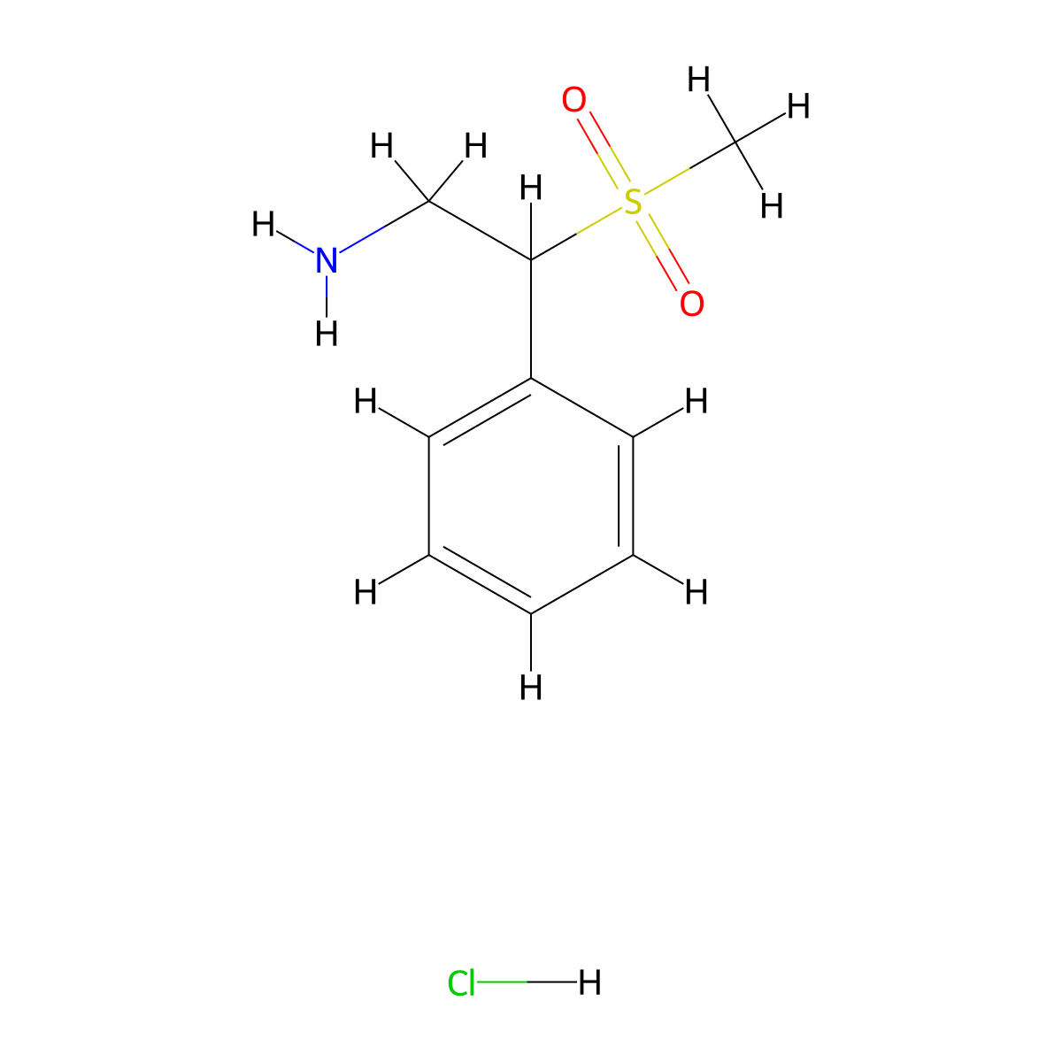 2-Methanesulfonyl-2-phenylethan-1-amine hydrochloride molecular structure, CAS 2375271-23-9