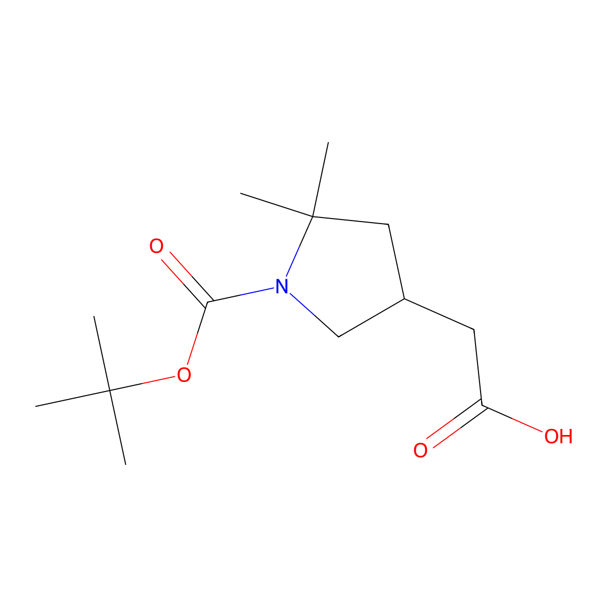 2-{1-[(Tert-butoxy)carbonyl]-5,5-dimethylpyrrolidin-3-yl}acetic acid molecular structure, CAS 2375271-35-3