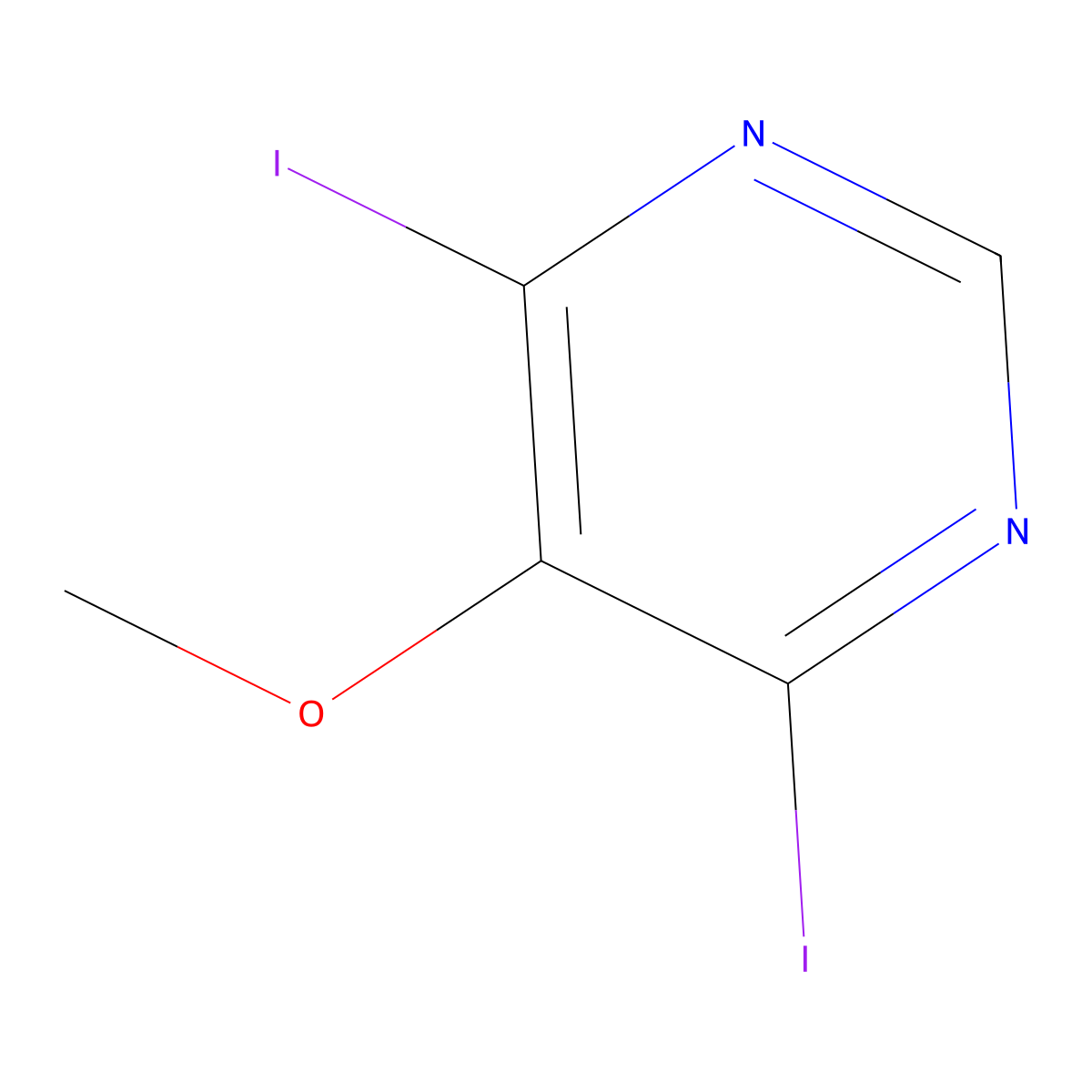 4,6-Diiodo-5-methoxypyrimidine molecular structure, CAS 2375271-36-4