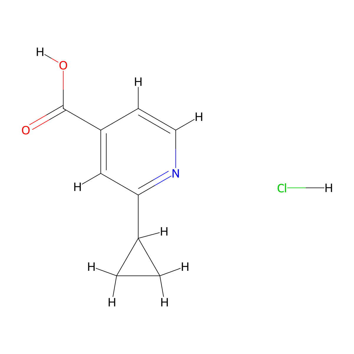 2-Cyclopropylisonicotinic acid hydrochloride molecular structure, CAS 2375271-37-5