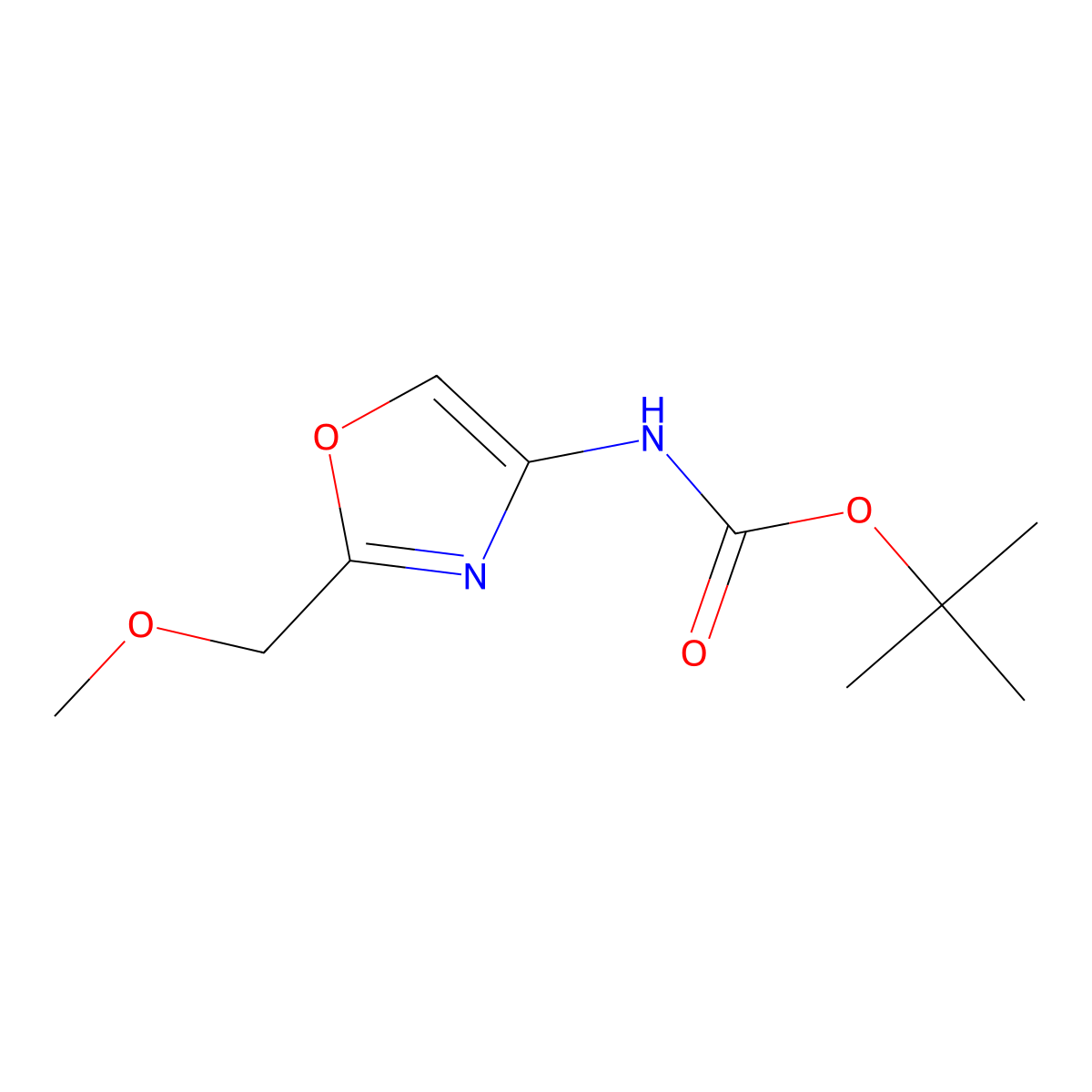 tert-butyl N-[2-(methoxymethyl)-1,3-oxazol-4-yl]carbamate molecular structure, CAS 2375271-42-2