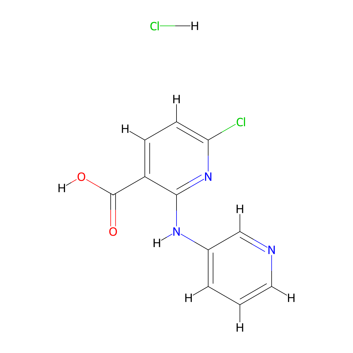 6-Chloro-2-[(pyridin-3-yl)amino]pyridine-3-carboxylicacidhydrochloride molecular structure, CAS 2375271-44-4