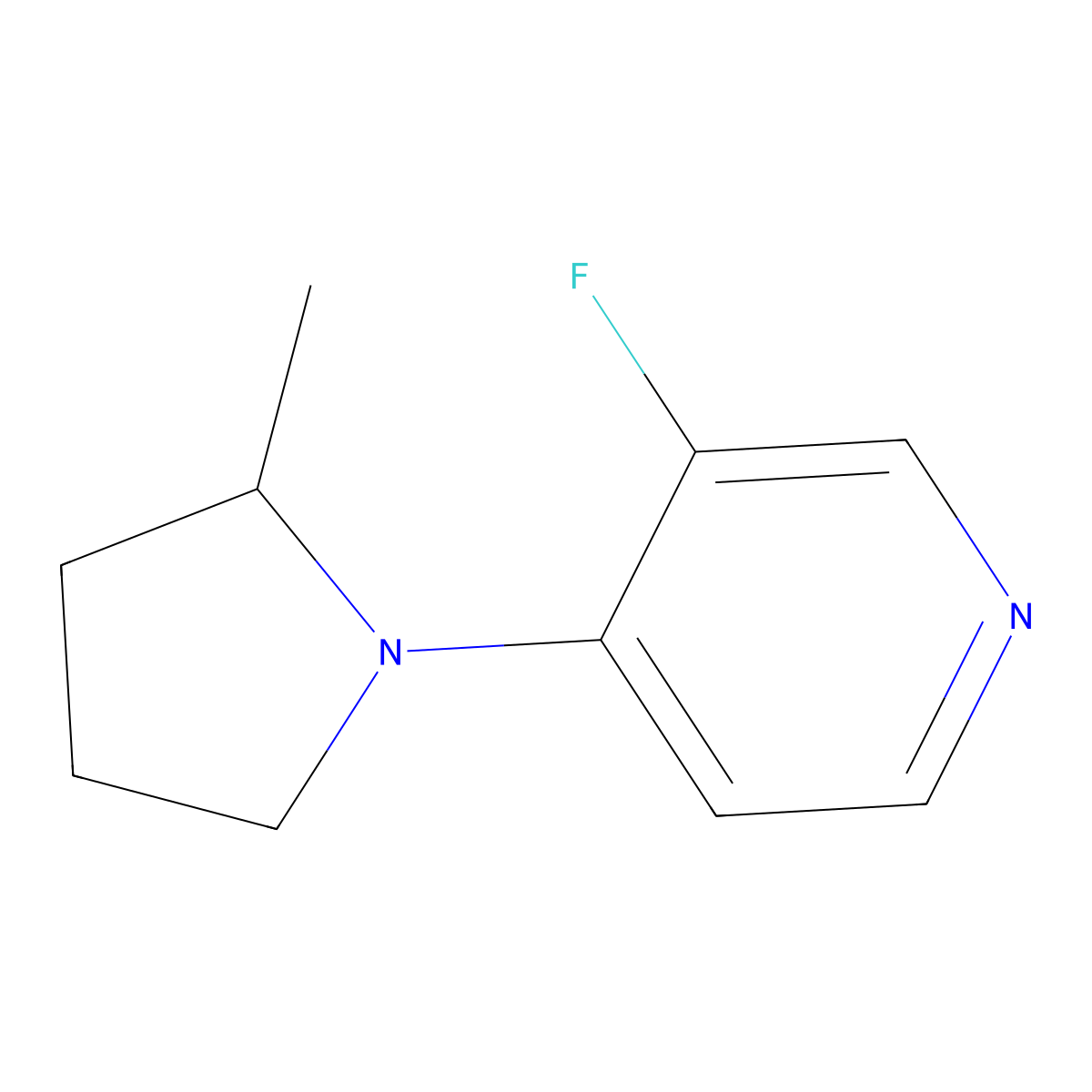 3-Fluoro-4-(2-methylpyrrolidin-1-yl)pyridine molecular structure, CAS 2375271-45-5