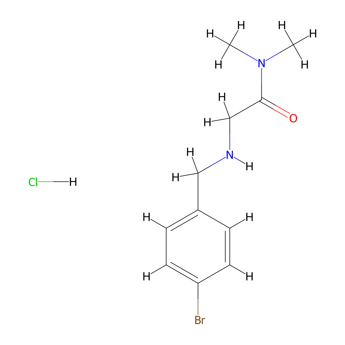 2-[(4-Bromophenyl)methylamino]-N,N-dimethylacetamide;hydrochloride molecular structure, CAS 2375271-49-9