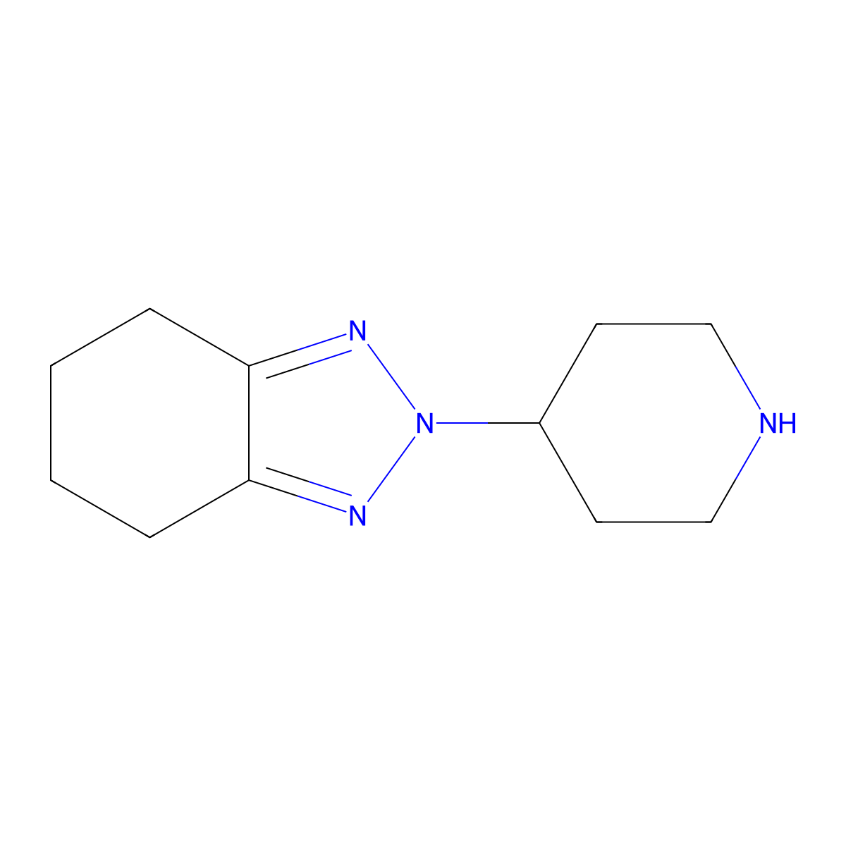 2-(piperidin-4-yl)-4,5,6,7-tetrahydro-2H-1,2,3-benzotriazole molecular structure, CAS 2375271-51-3