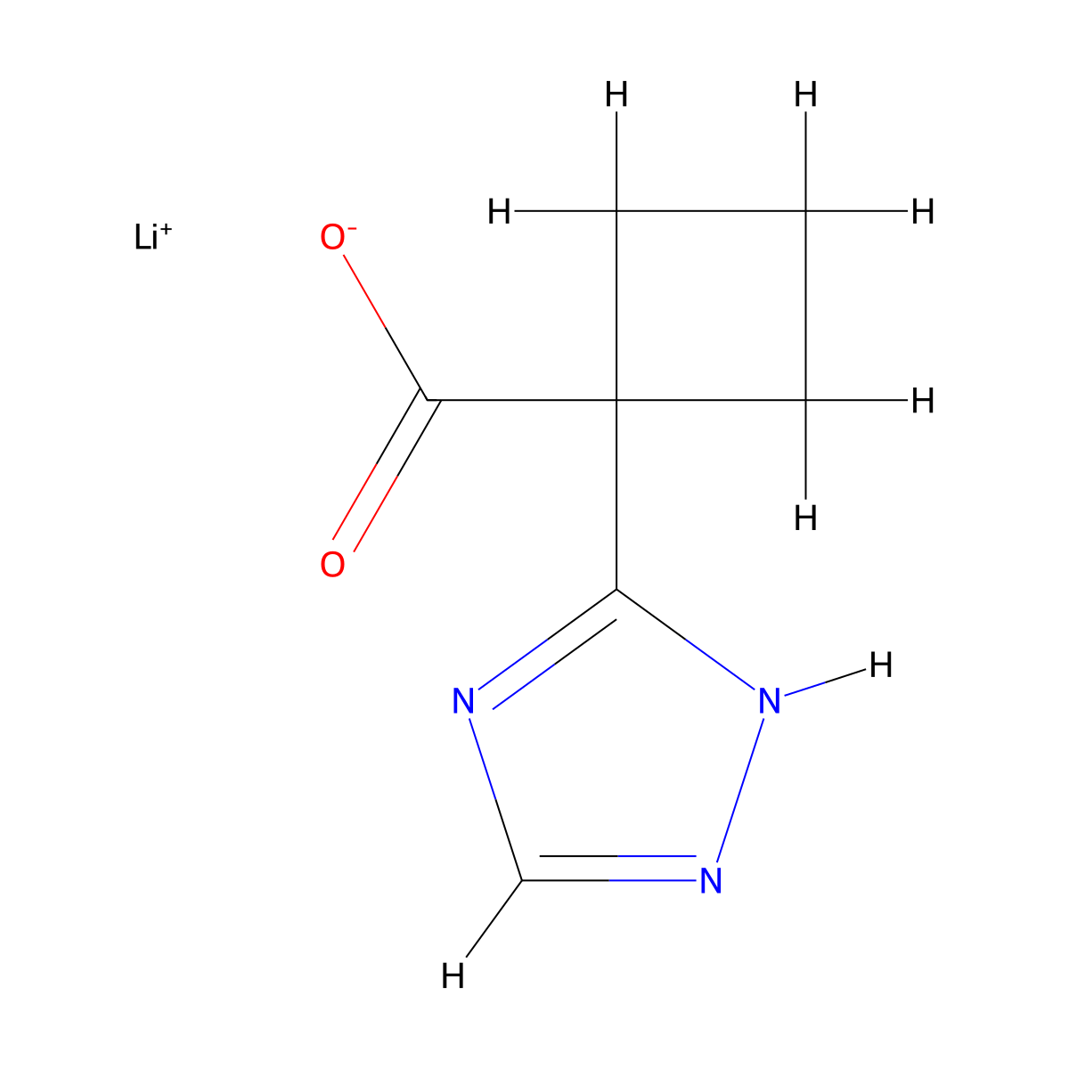 lithium(1+) 1-(1H-1,2,4-triazol-3-yl)cyclobutane-1-carboxylate molecular structure, CAS 2375271-54-6