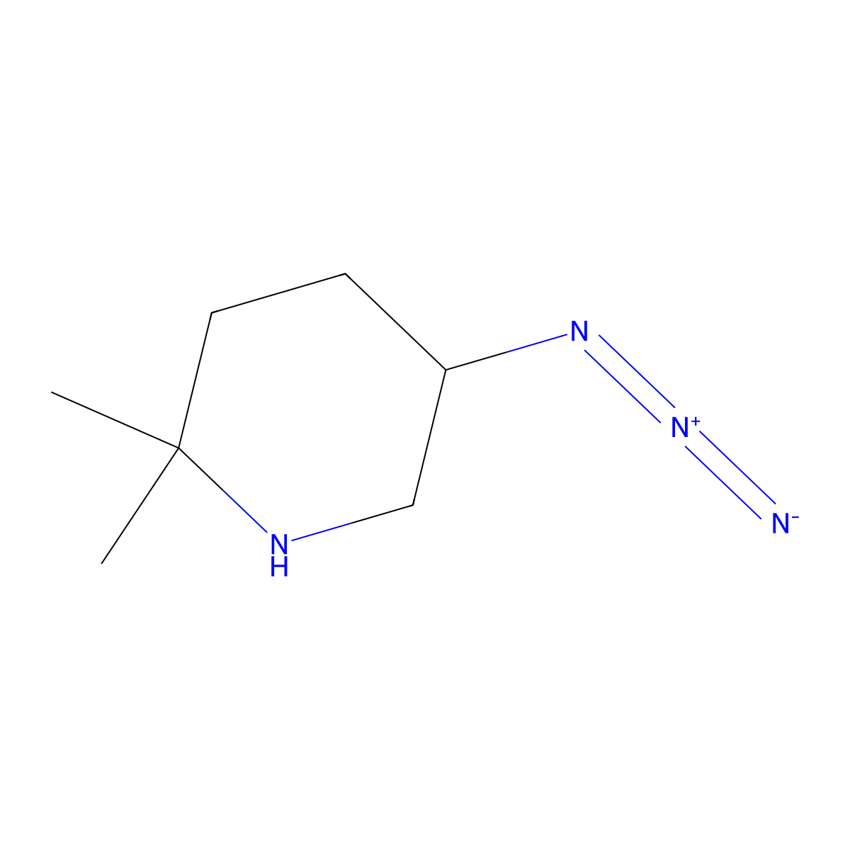 5-Azido-2,2-dimethylpiperidine molecular structure, CAS 2375271-55-7