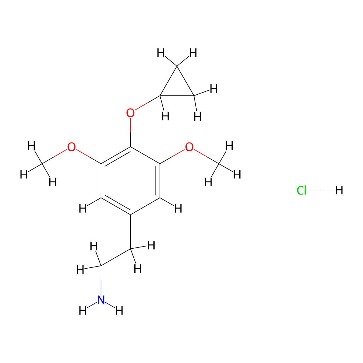2-(4-Cyclopropoxy-3,5-dimethoxyphenyl)ethan-1-amine hydrochloride molecular structure, CAS 2375272-90-3