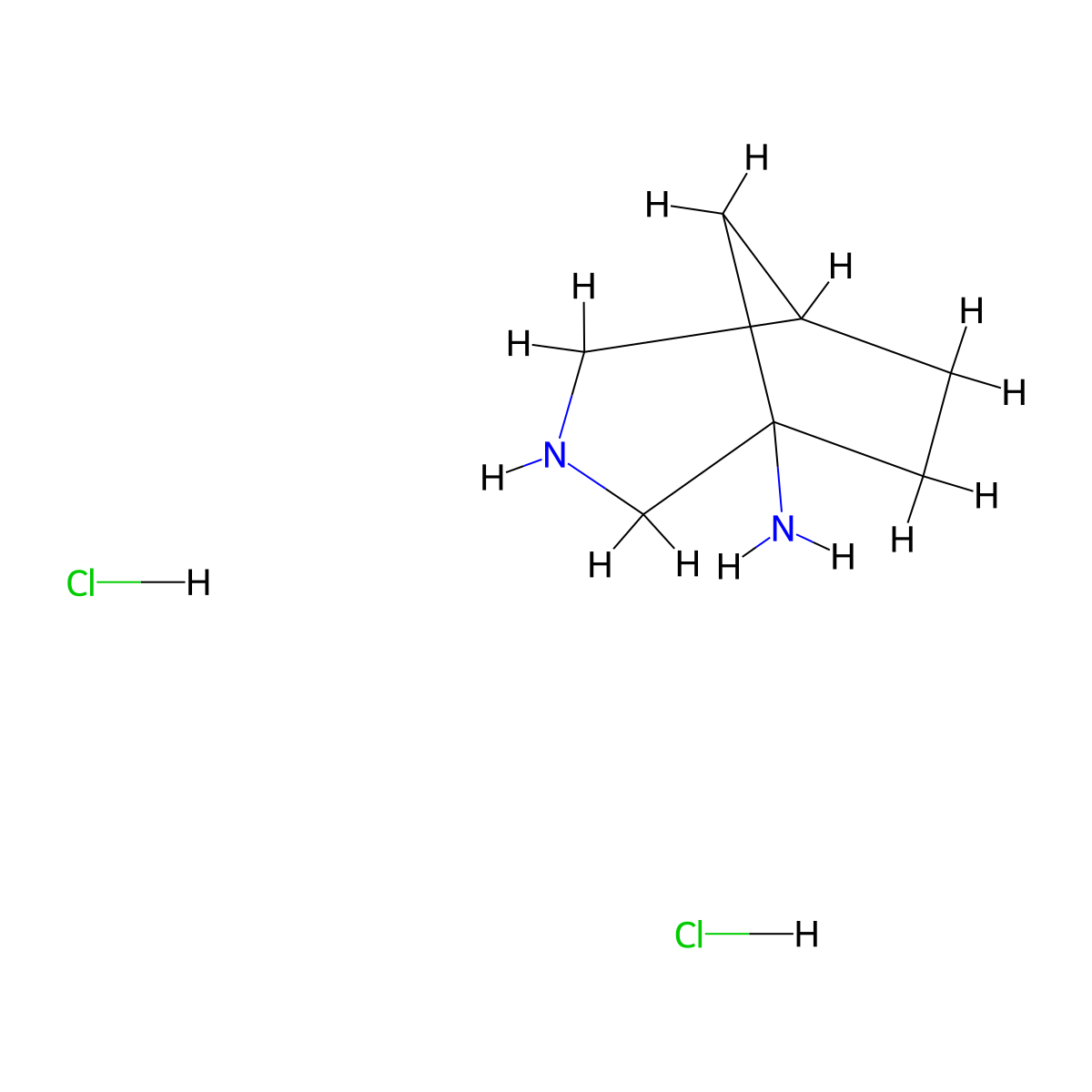 3-Azabicyclo[3.2.1]octan-1-amine dihydrochloride molecular structure, CAS 2375272-92-5