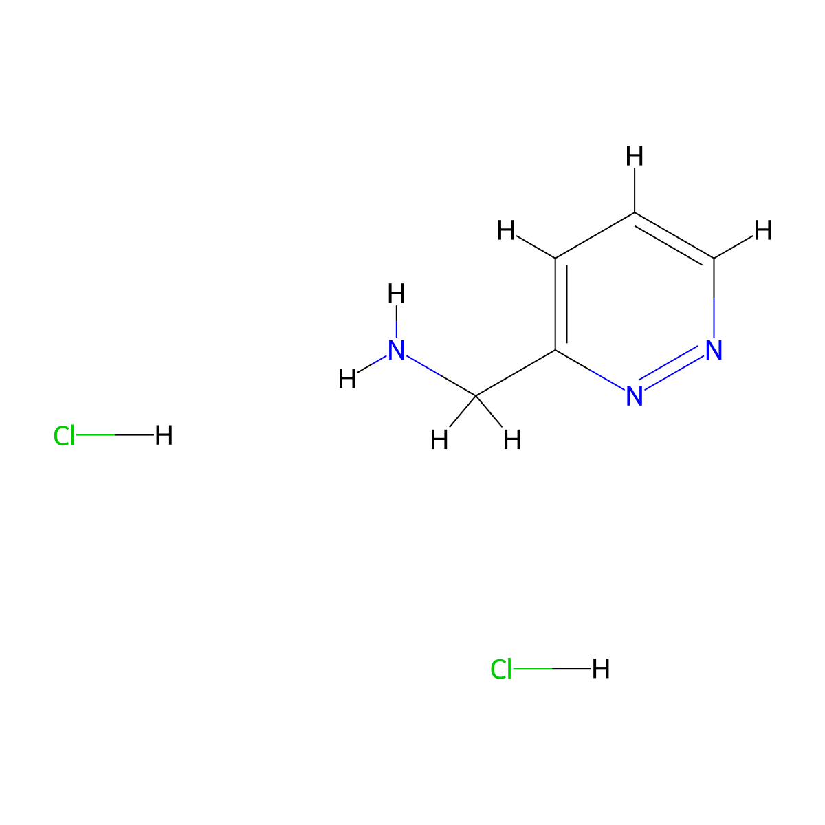 (Pyridazin-3-yl)methanamine dihydrochloride molecular structure, CAS 2375272-95-8