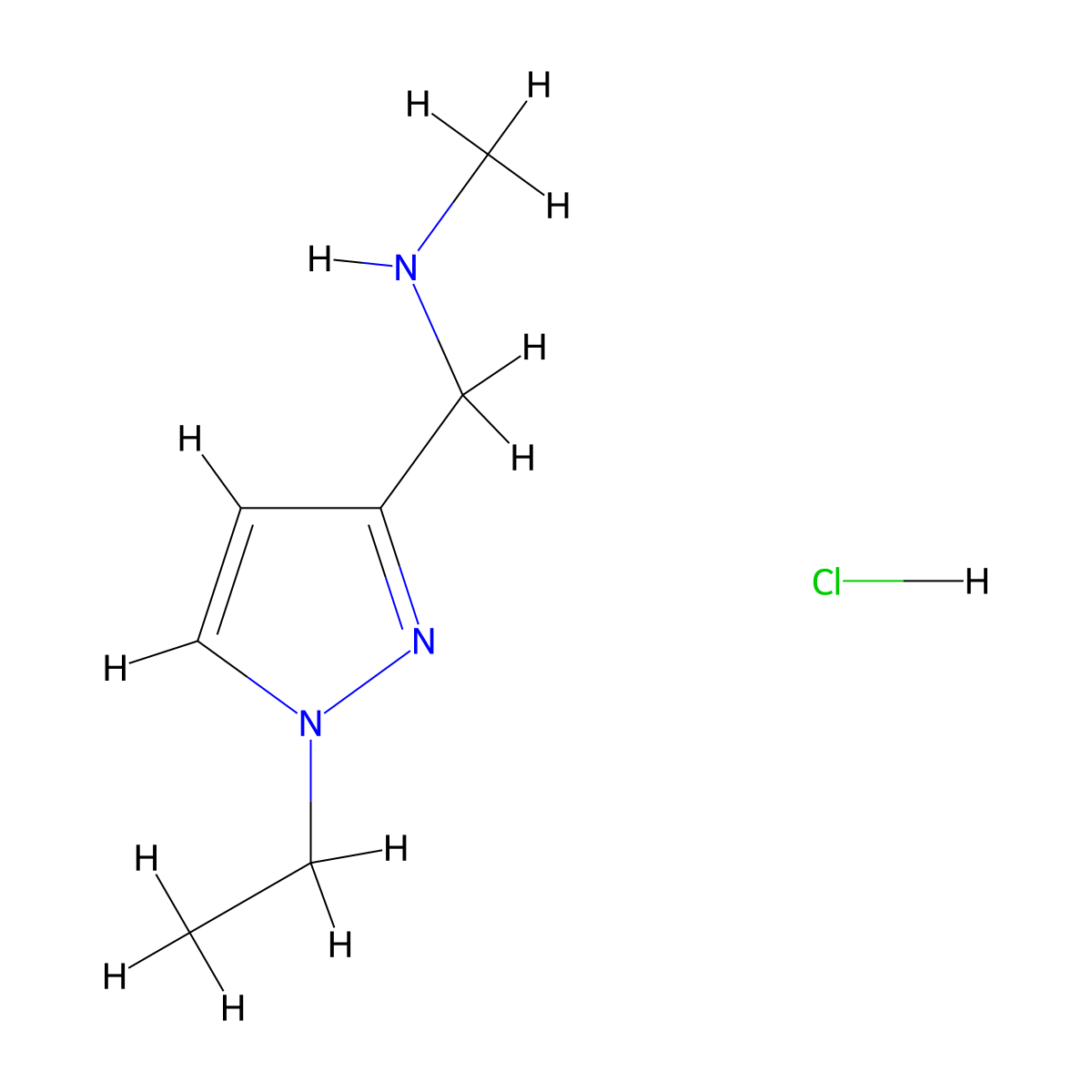 [(1-ethyl-1H-pyrazol-3-yl)methyl](methyl)amine hydrochloride molecular structure, CAS 2375273-11-1