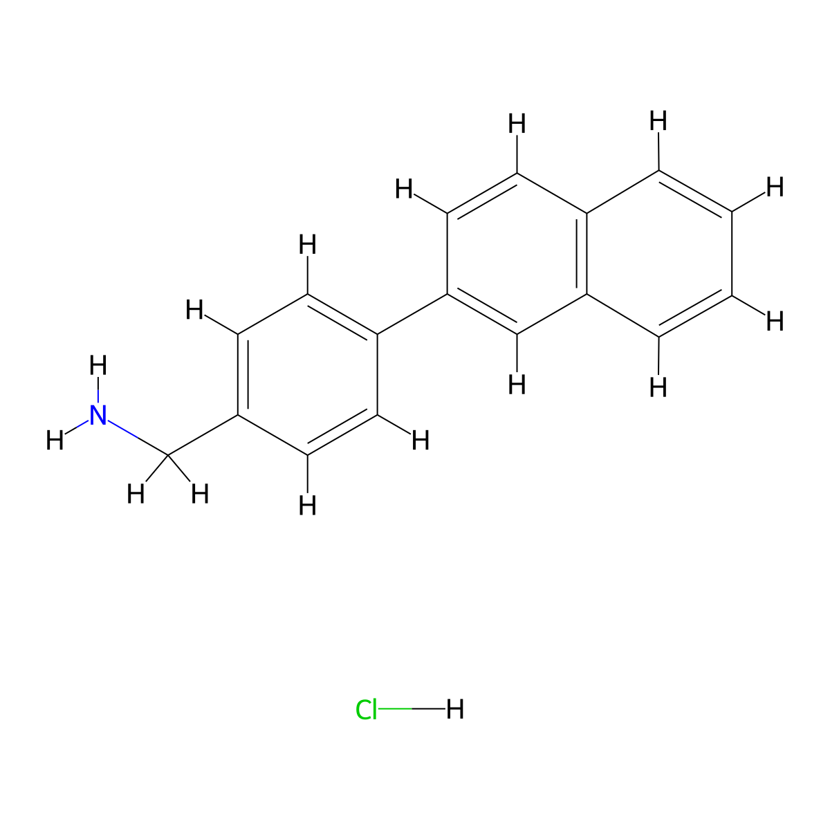 [4-(Naphthalen-2-yl)phenyl]methanamine hydrochloride molecular structure, CAS 2375273-12-2