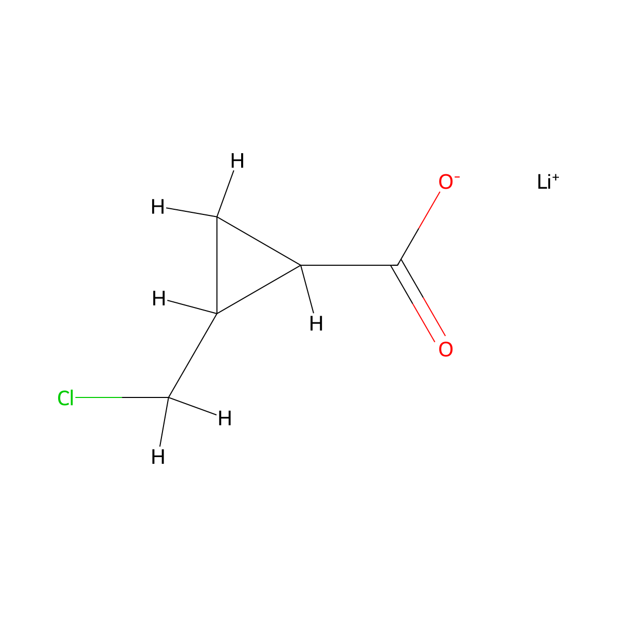Lithium(1+) ion 2-(chloromethyl)cyclopropane-1-carboxylate molecular structure, CAS 2375273-32-6