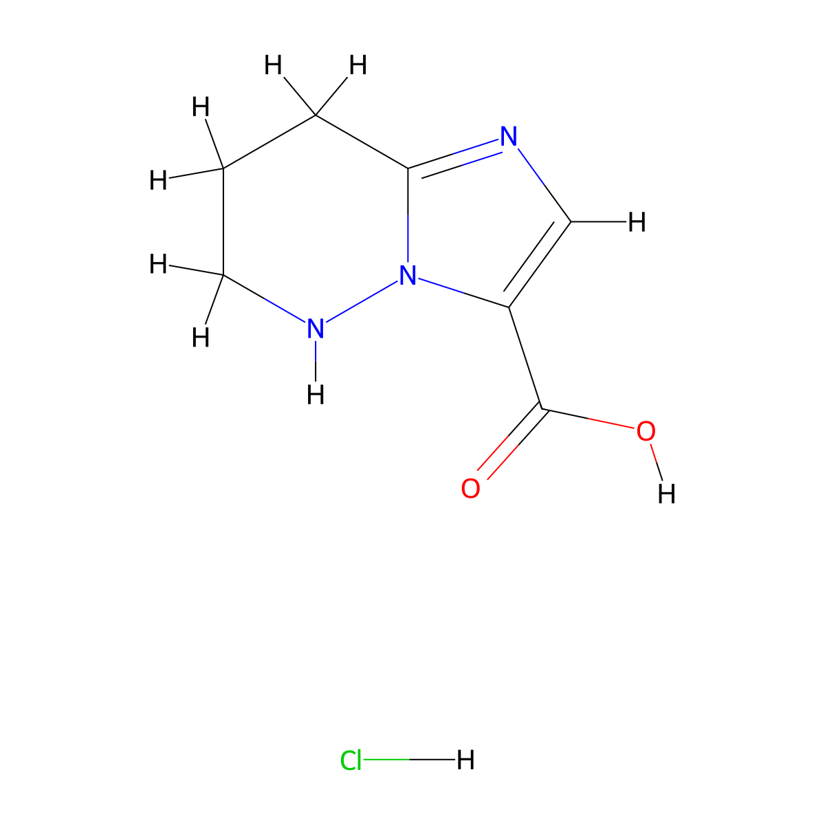 5H,6H,7H,8H-imidazo[1,2-b]pyridazine-3-carboxylic acid hydrochloride molecular structure, CAS 2375273-33-7