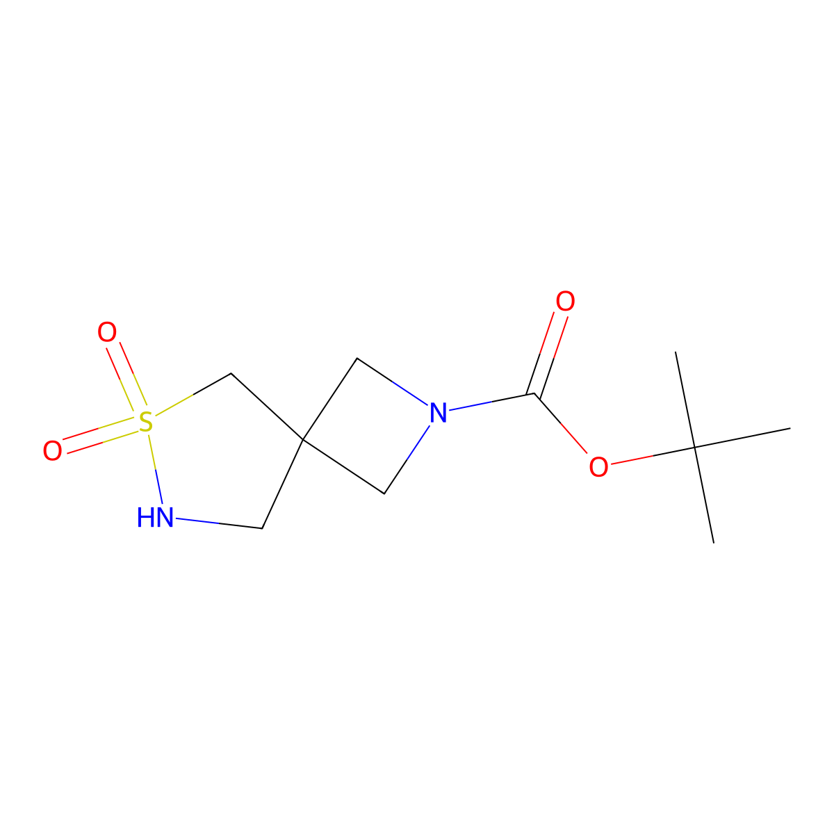 Tert-butyl 6,6-dioxo-6lambda6-thia-2,7-diazaspiro(3.4)octane-2-carboxylate molecular structure, CAS 2375273-36-0