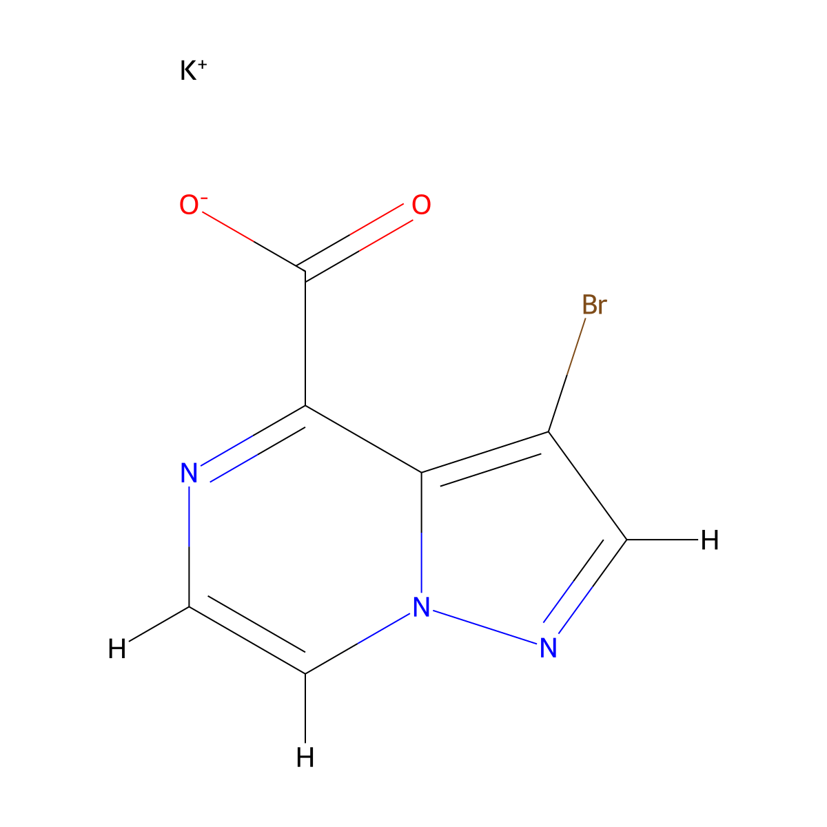 Potassium 3-bromopyrazolo[1,5-a]pyrazine-4-carboxylate molecular structure, CAS 2375273-50-8