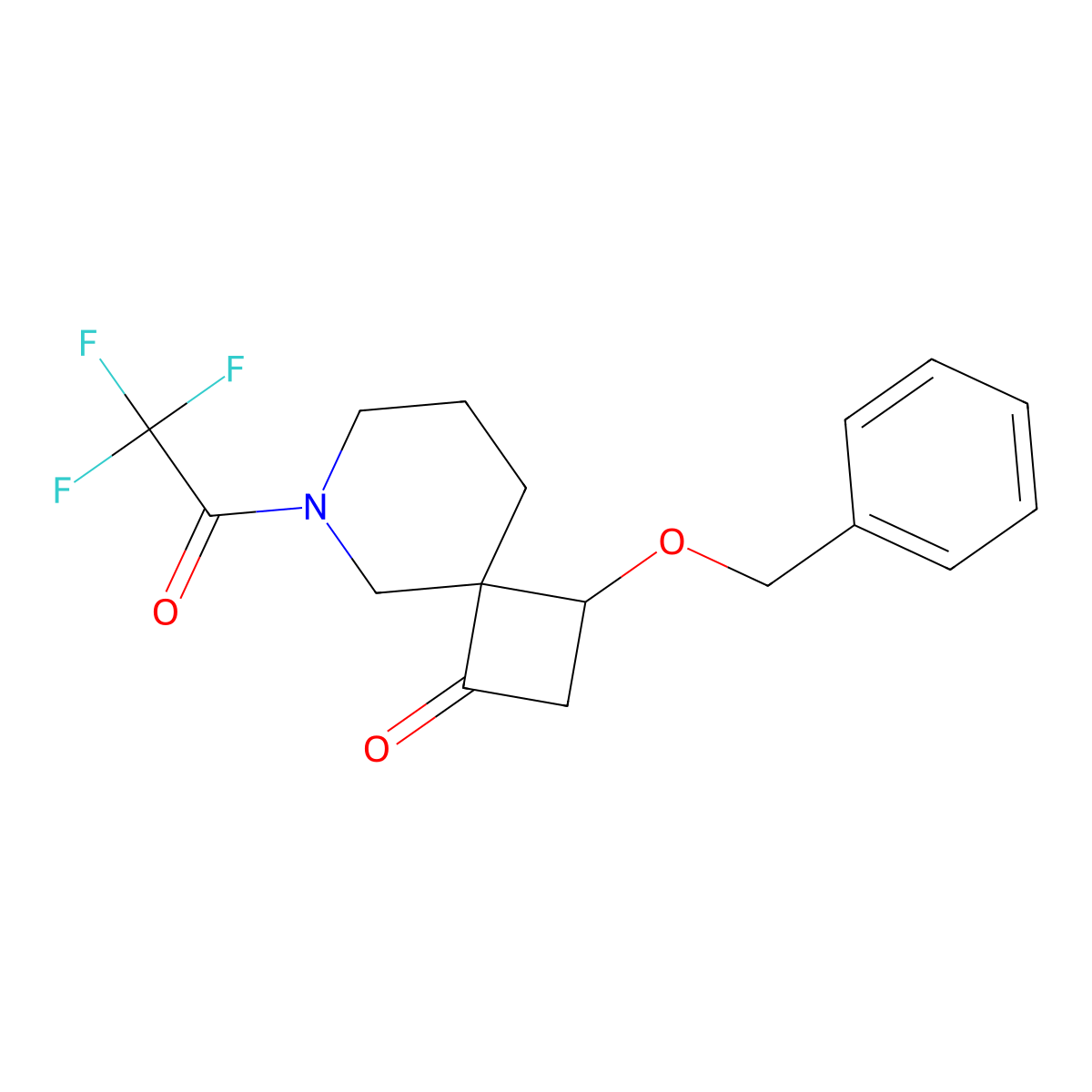 3-(Benzyloxy)-6-(trifluoroacetyl)-6-azaspiro[3.5]nonan-1-one molecular structure, CAS 2375273-54-2