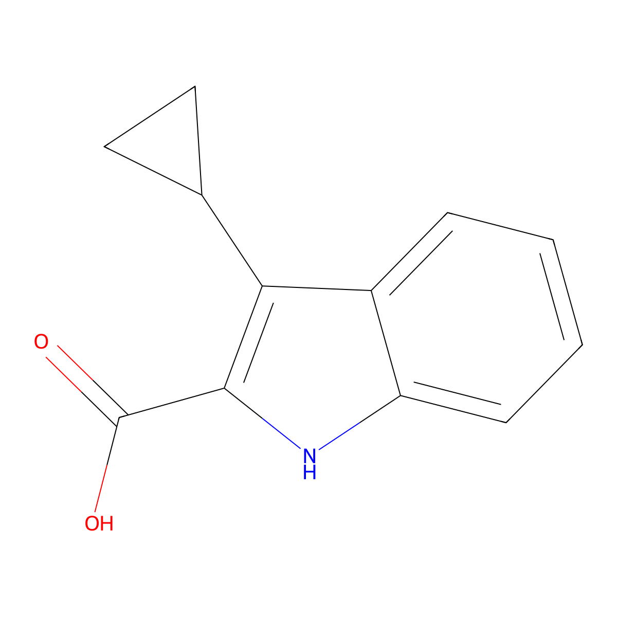 3-Cyclopropyl-1H-indole-2-carboxylic acid molecular structure, CAS 2375273-62-2