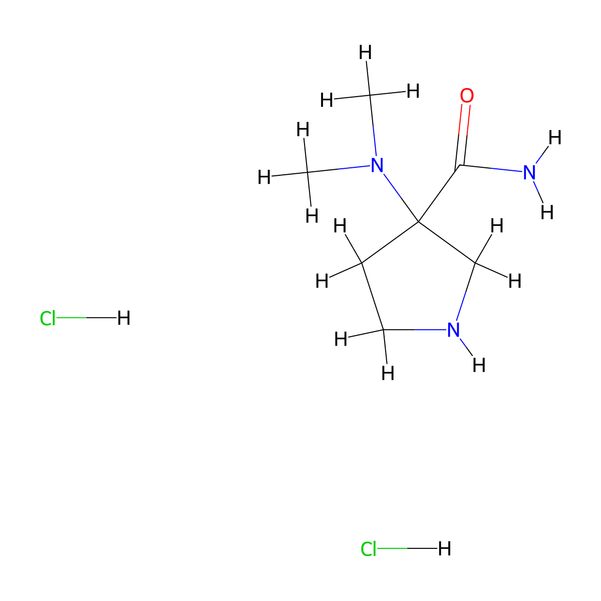 3-(Dimethylamino)pyrrolidine-3-carboxamide dihydrochloride molecular structure, CAS 2375273-65-5