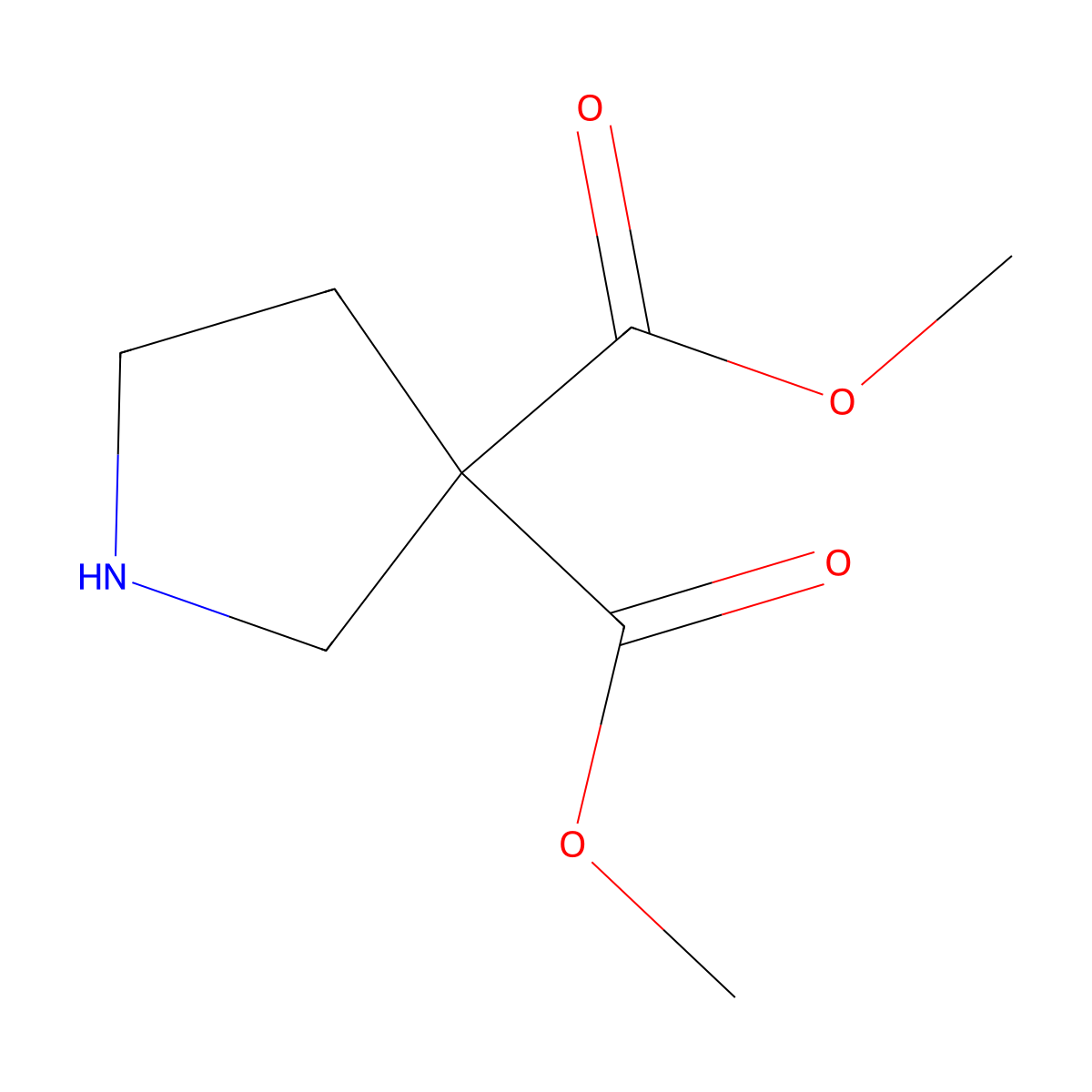 3,3-Dimethyl pyrrolidine-3,3-dicarboxylate molecular structure, CAS 2375273-72-4