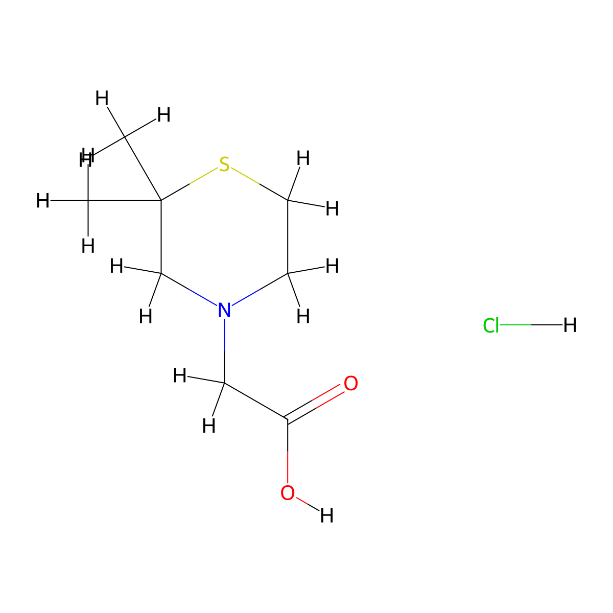 2-(2,2-Dimethylthiomorpholin-4-yl)acetic acid hydrochloride molecular structure, CAS 2375273-79-1