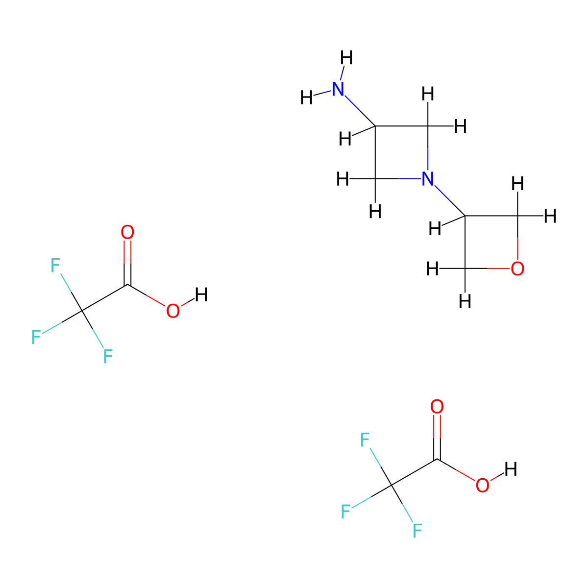 1-(Oxetan-3-yl)azetidin-3-amine bis(2,2,2-trifluoroacetate) molecular structure, CAS 2375273-82-6