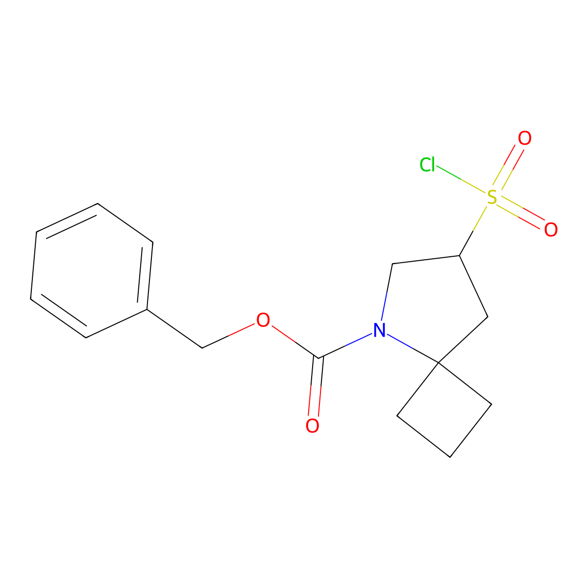 Benzyl 7-(chlorosulfonyl)-5-azaspiro(3.4)octane-5-carboxylate molecular structure, CAS 2375273-83-7