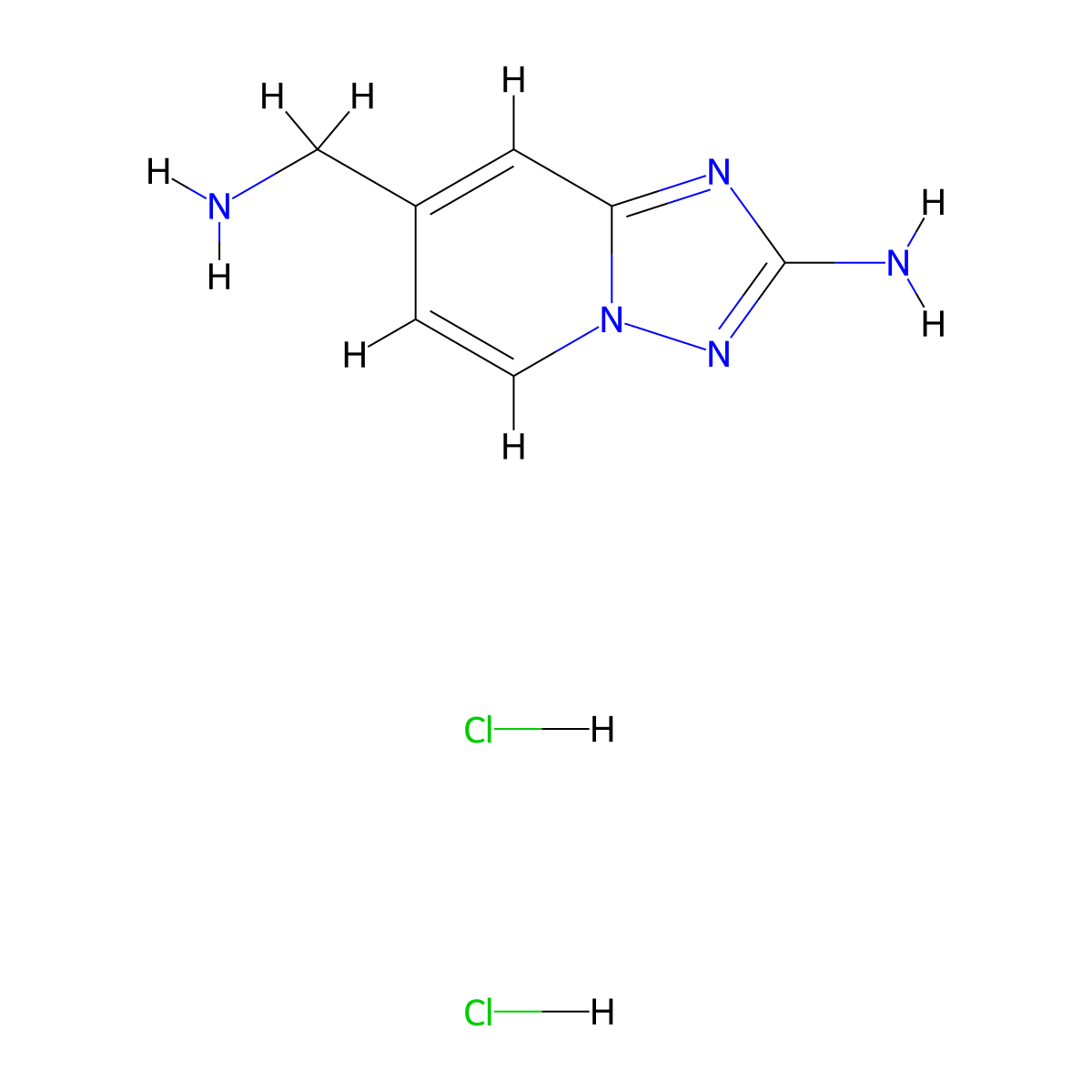 7-(Aminomethyl)-[1,2,4]triazolo[1,5-a]pyridin-2-amine dihydrochloride molecular structure, CAS 2375273-85-9