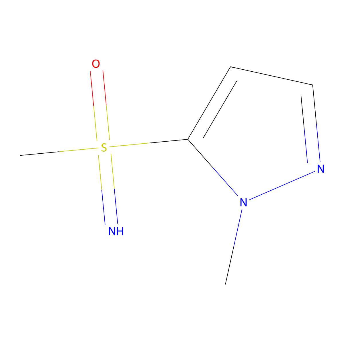 imino(methyl)(1-methyl-1H-pyrazol-5-yl)-lambda6-sulfanone molecular structure, CAS 2375273-89-3