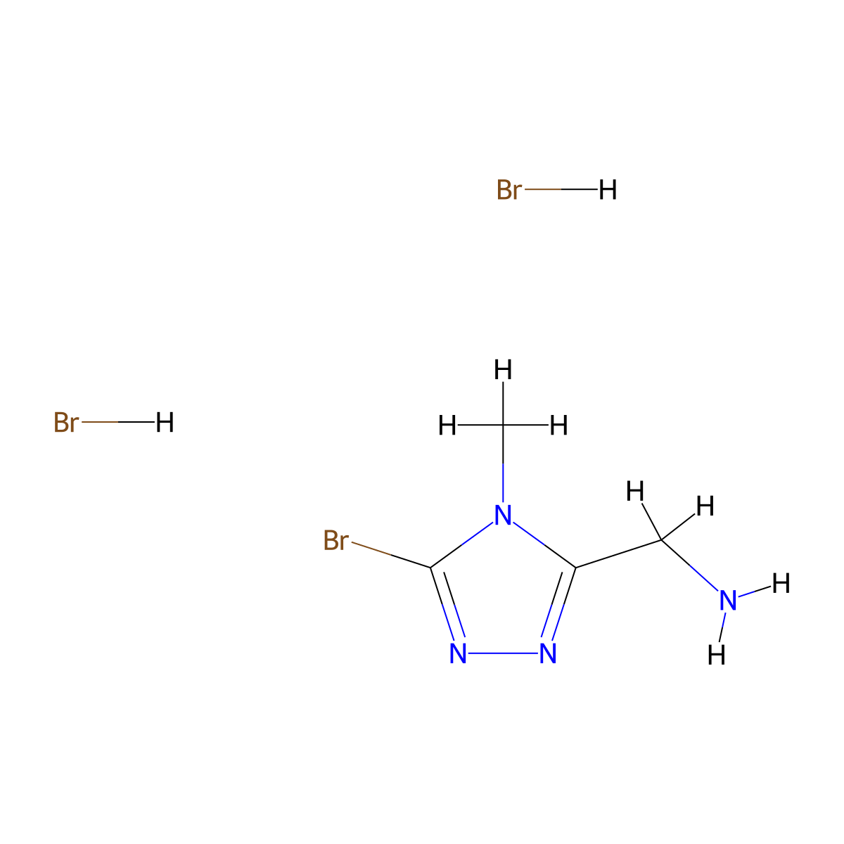 1-(5-bromo-4-methyl-4H-1,2,4-triazol-3-yl)methanamine dihydrobromide molecular structure, CAS 2375273-92-8