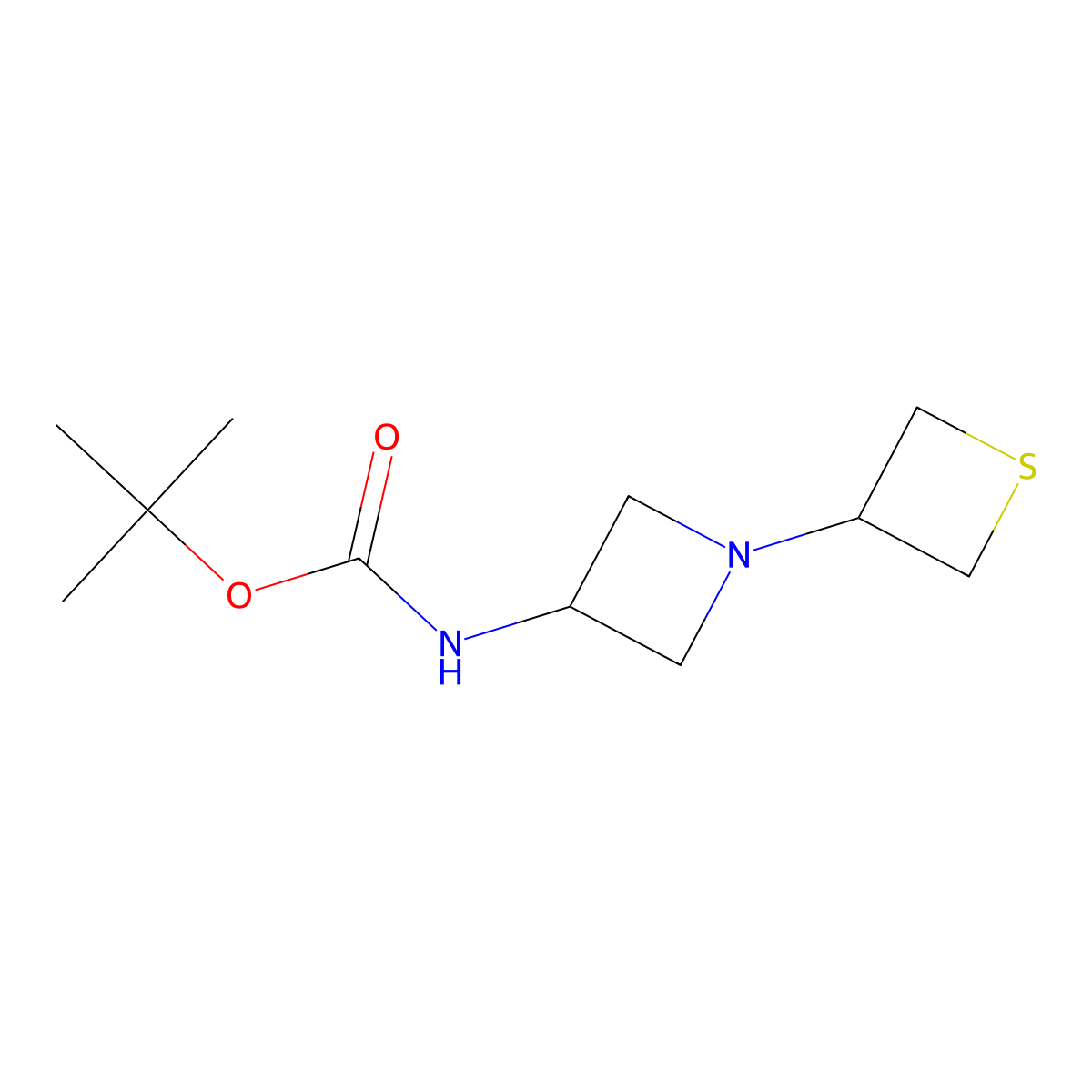 Tert-butyl N-[1-(thietan-3-yl)azetidin-3-yl]carbamate molecular structure, CAS 2375273-94-0