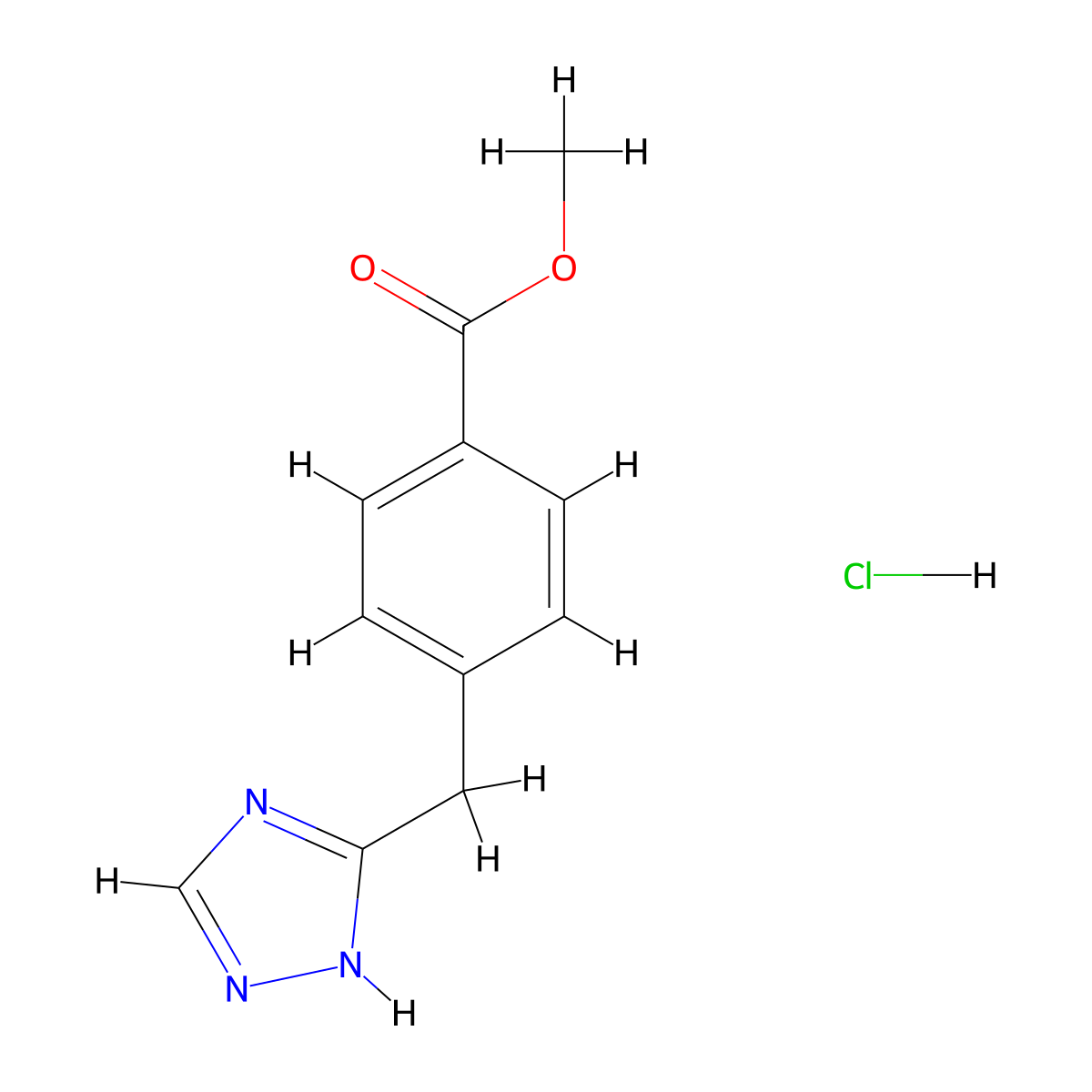 methyl 4-[(1H-1,2,4-triazol-3-yl)methyl]benzoate hydrochloride molecular structure, CAS 2375273-98-4