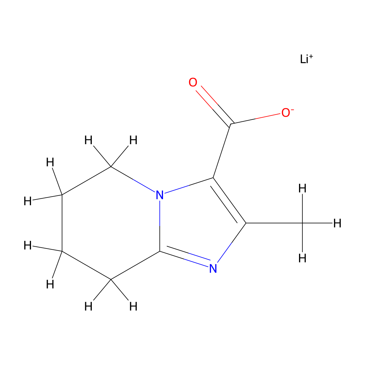 Lithium;2-methyl-5,6,7,8-tetrahydroimidazo[1,2-a]pyridine-3-carboxylate molecular structure, CAS 2375274-02-3