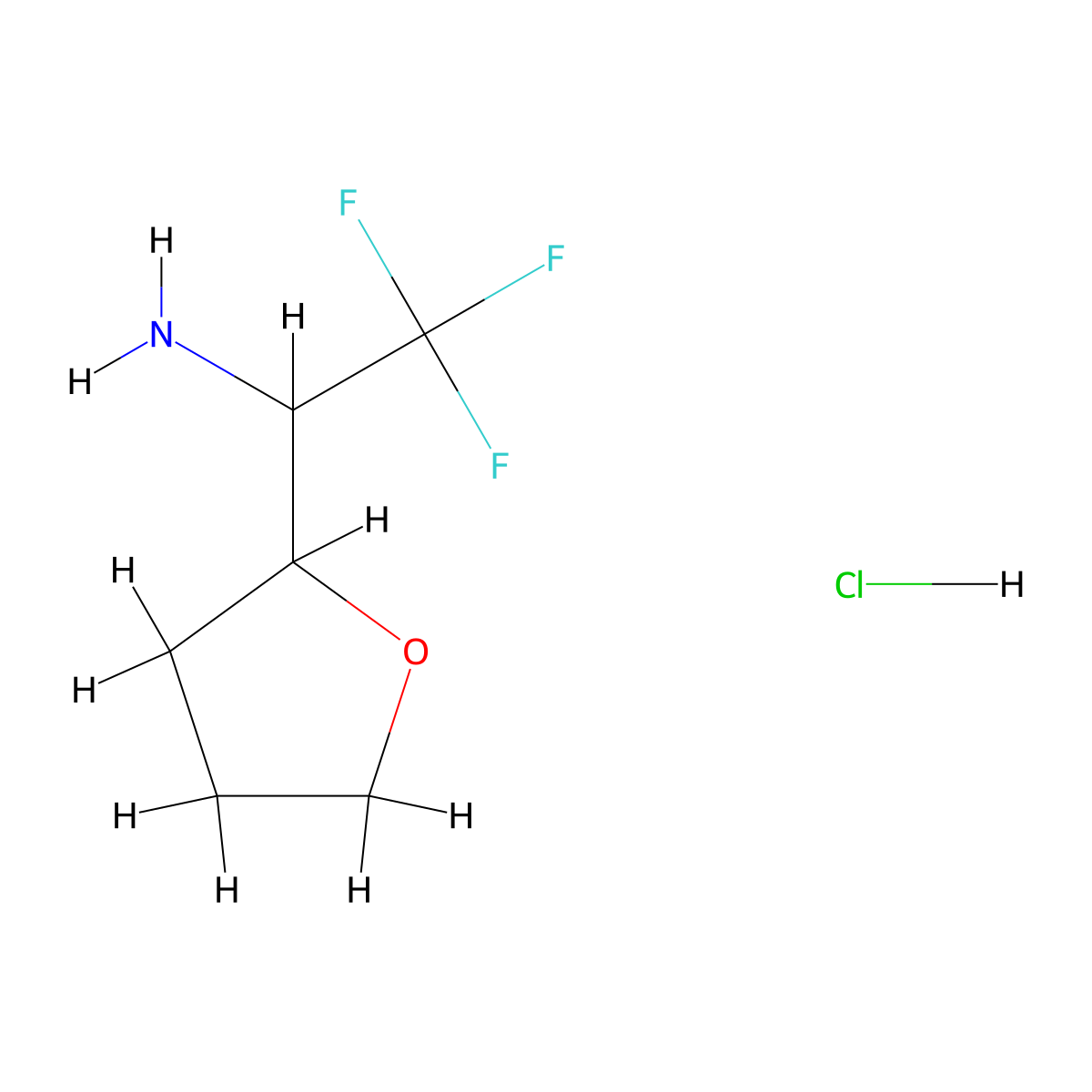 2,2,2-Trifluoro-1-(oxolan-2-yl)ethan-1-amine hydrochloride molecular structure, CAS 2375274-05-6