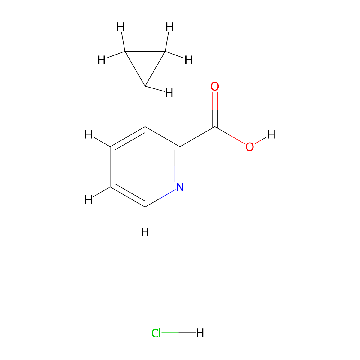 3-Cyclopropylpyridine-2-carboxylic acid hydrochloride molecular structure, CAS 2375274-08-9