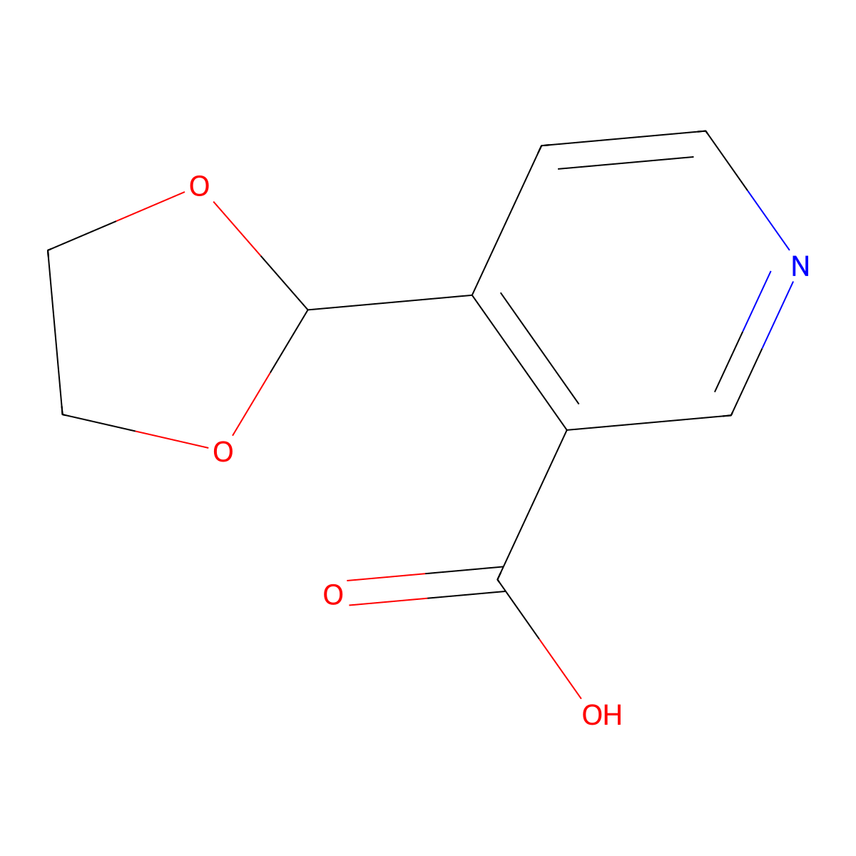 4-(1,3-Dioxolan-2-yl)pyridine-3-carboxylic acid molecular structure, CAS 2375274-10-3