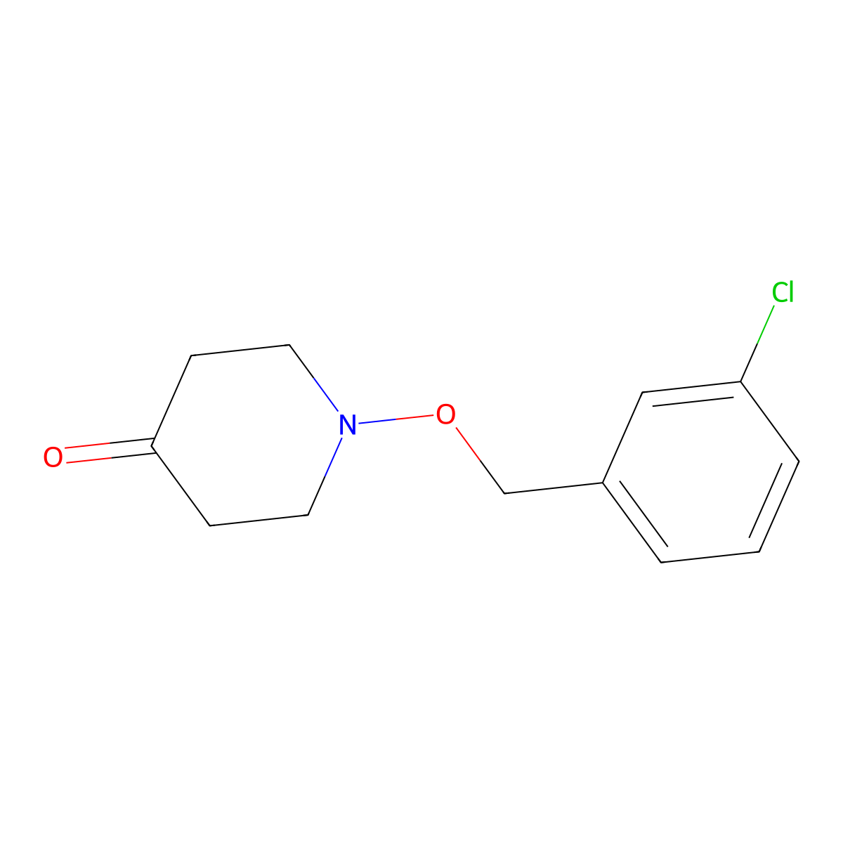 1-((3-Chlorophenyl)methoxy)piperidin-4-one molecular structure, CAS 2375274-15-8