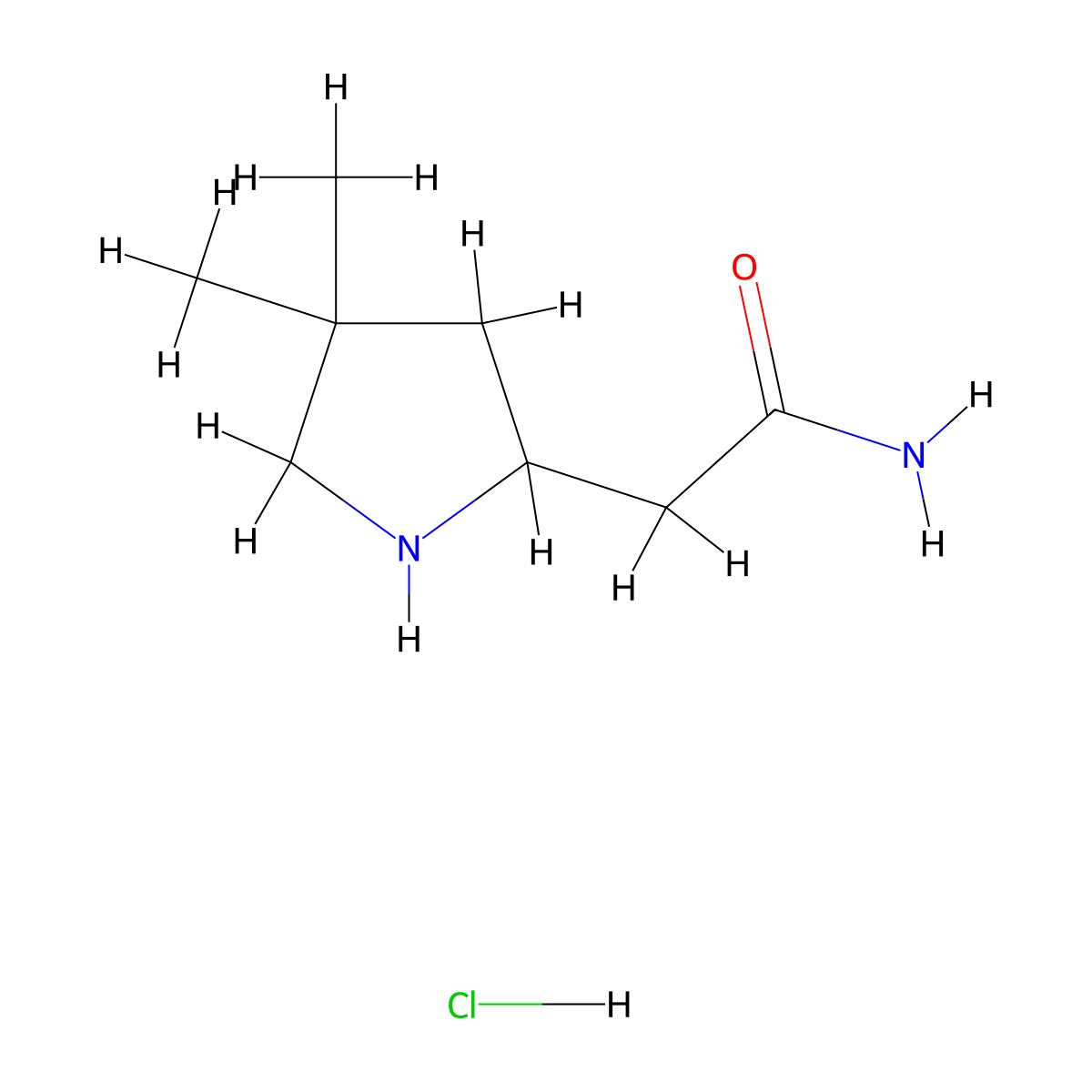 2-(4,4-Dimethylpyrrolidin-2-yl)acetamide hydrochloride molecular structure, CAS 2375274-16-9