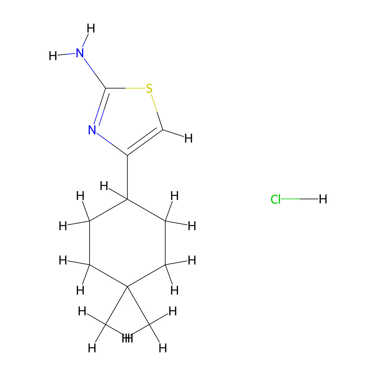 4-(4,4-Dimethylcyclohexyl)-1,3-thiazol-2-amine hydrochloride molecular structure, CAS 2375274-19-2