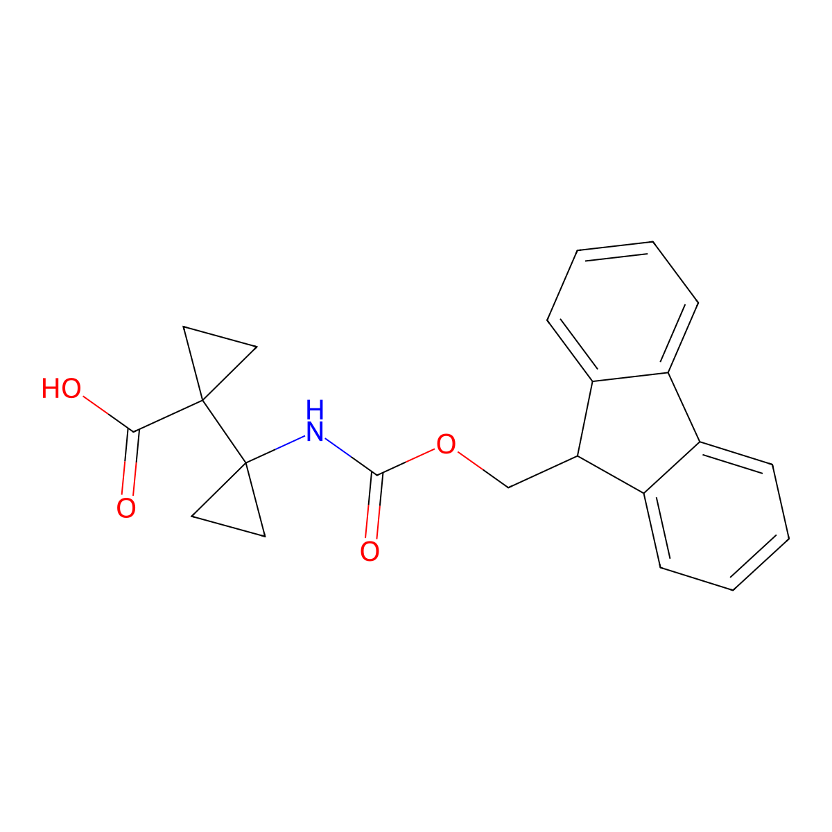 1-[1-({[(9H-fluoren-9-yl)methoxy]carbonyl}amino)cyclopropyl]cyclopropane-1-carboxylic acid molecular structure, CAS 2375274-25-0
