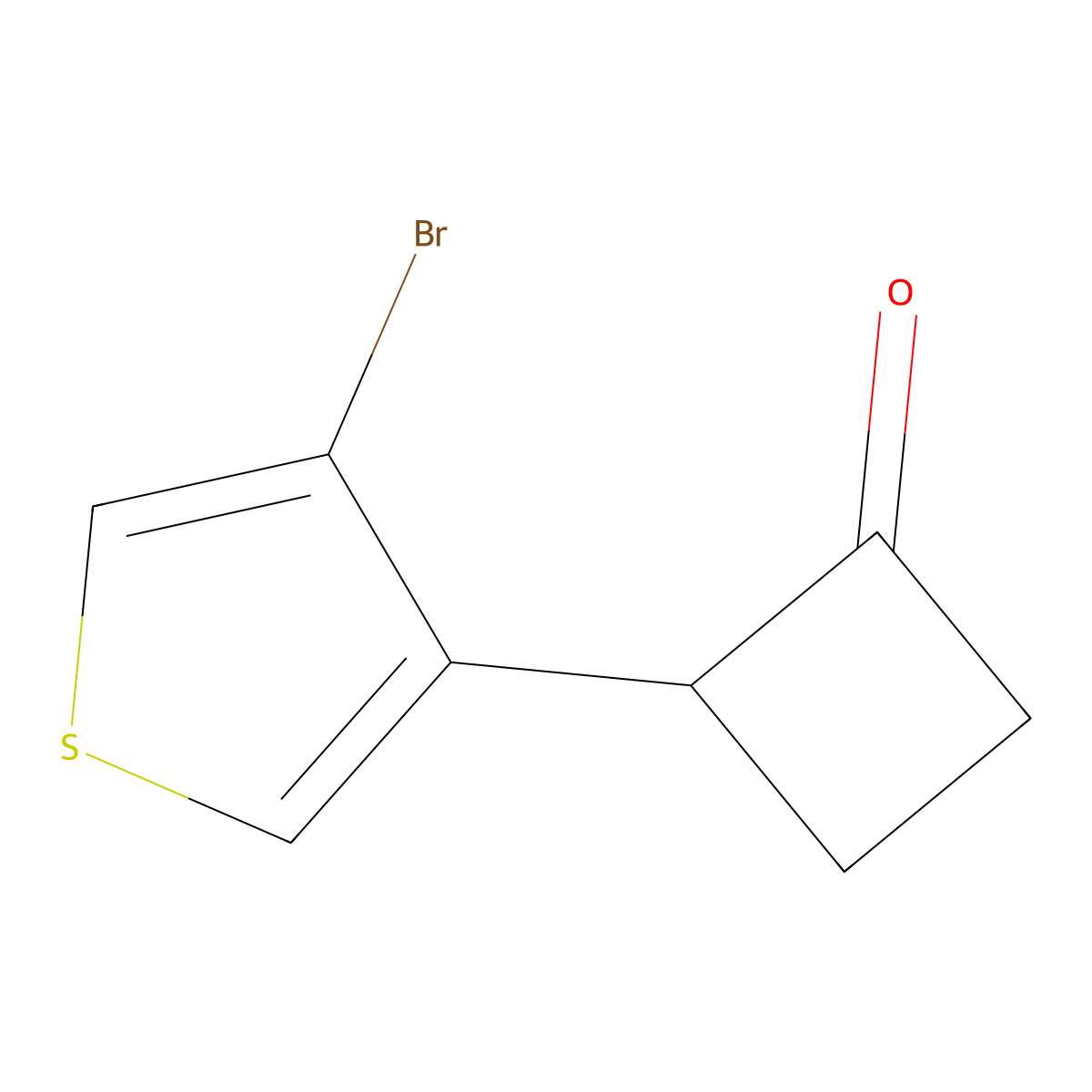 2-(4-Bromothiophen-3-yl)cyclobutan-1-one molecular structure, CAS 2375274-29-4