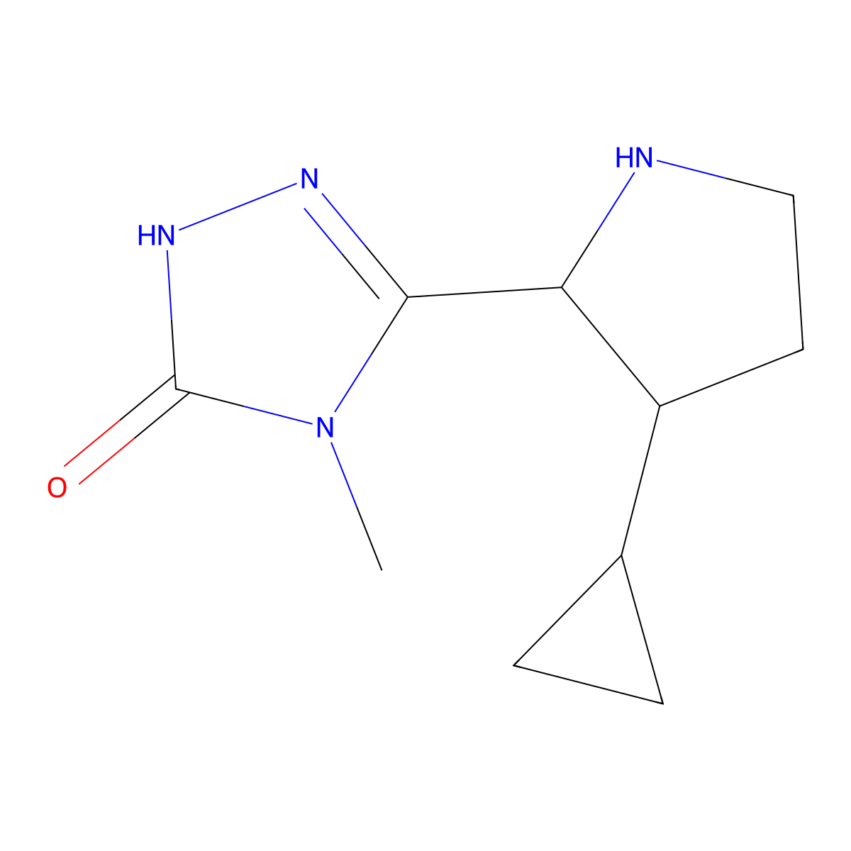 3-(3-cyclopropylpyrrolidin-2-yl)-4-methyl-4,5-dihydro-1H-1,2,4-triazol-5-one molecular structure, CAS 2375274-32-9