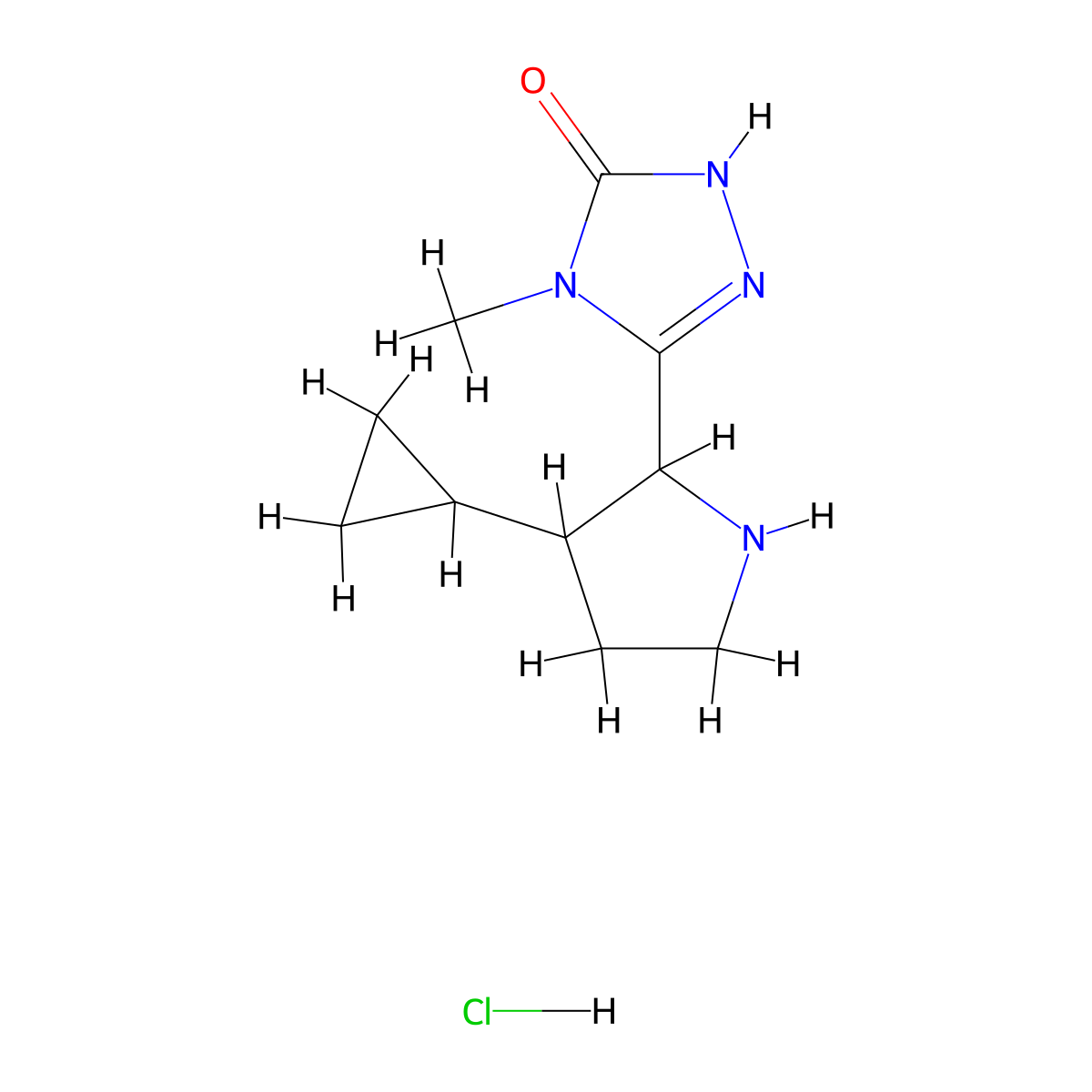 3-(3-cyclopropylpyrrolidin-2-yl)-4-methyl-4,5-dihydro-1H-1,2,4-triazol-5-one hydrochloride molecular structure, CAS 2375274-33-0