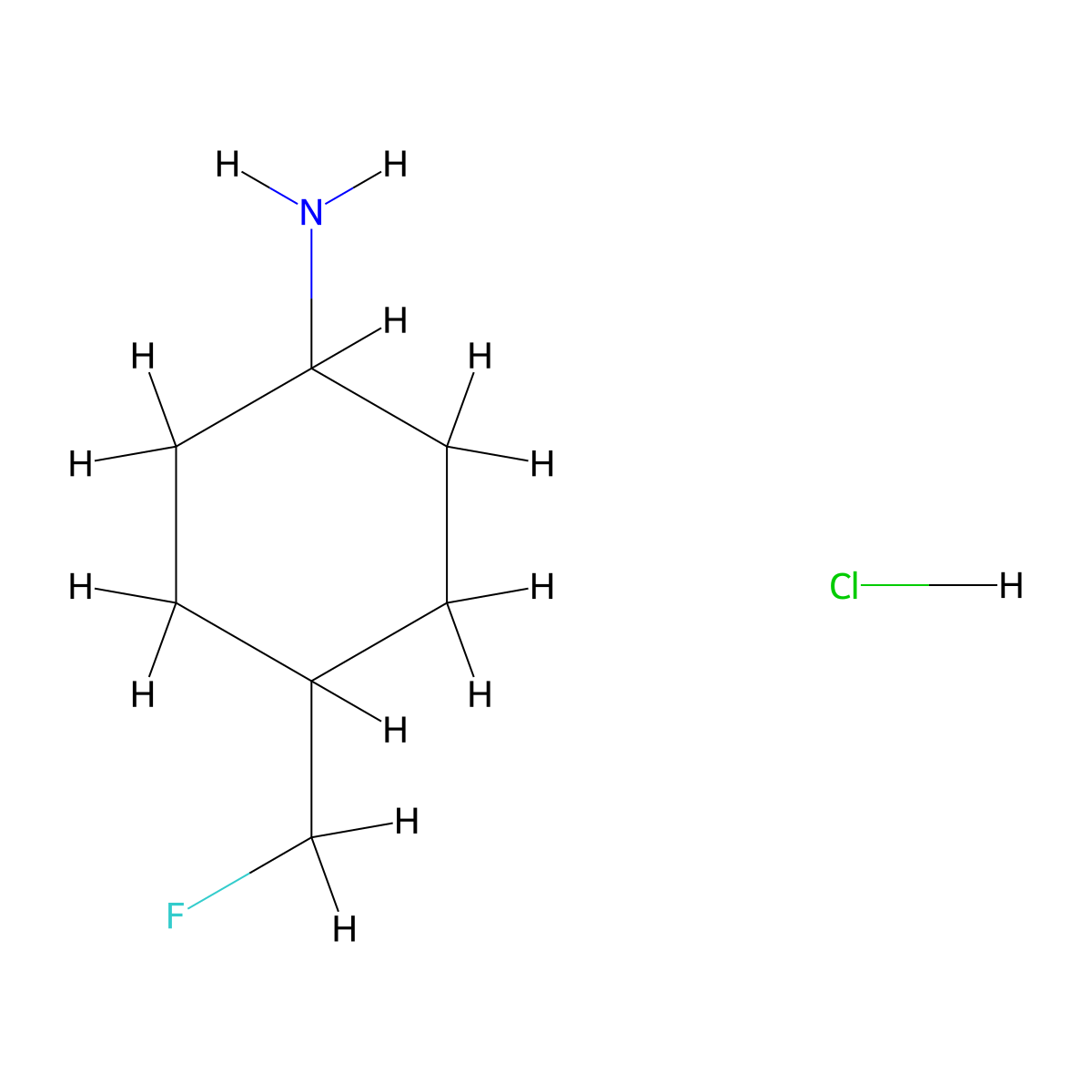 (1r,4r)-4-(Fluoromethyl)cyclohexan-1-amine hydrochloride molecular structure, CAS 2375274-34-1