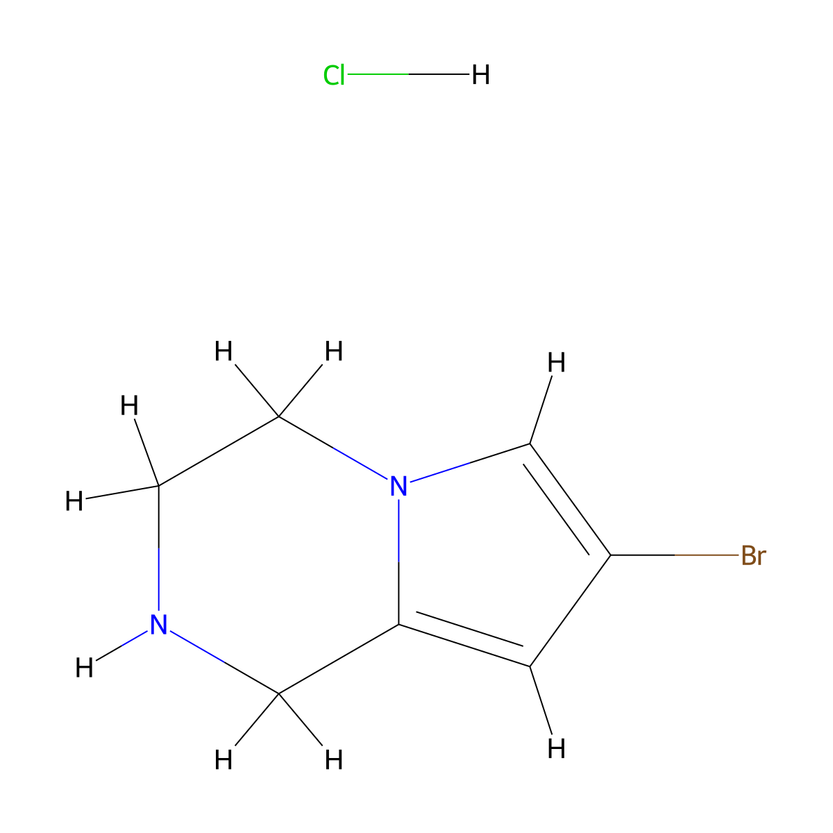 7-Bromo-1,2,3,4-tetrahydropyrrolo[1,2-A]pyrazine hcl molecular structure, CAS 2375274-42-1