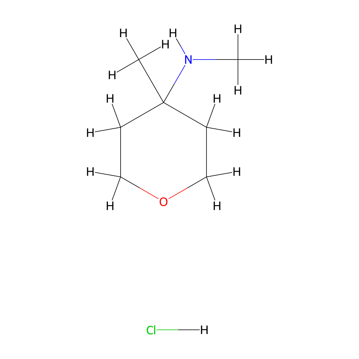 N,4-dimethyloxan-4-amine hydrochloride molecular structure, CAS 2375274-44-3