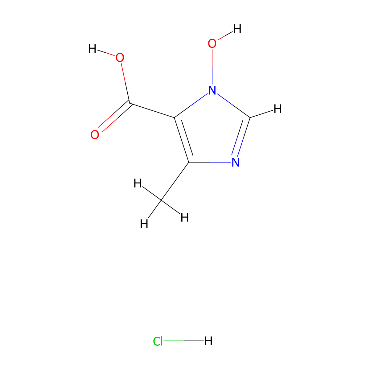 1-hydroxy-4-methyl-1H-imidazole-5-carboxylic acid hydrochloride molecular structure, CAS 2375274-46-5
