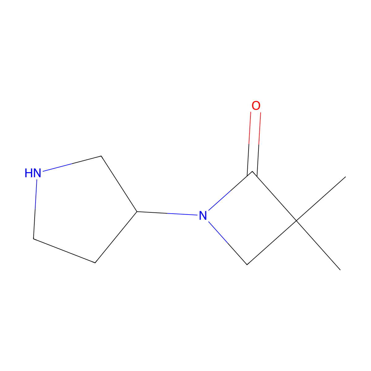 3,3-Dimethyl-1-(pyrrolidin-3-yl)azetidin-2-one molecular structure, CAS 2375274-48-7
